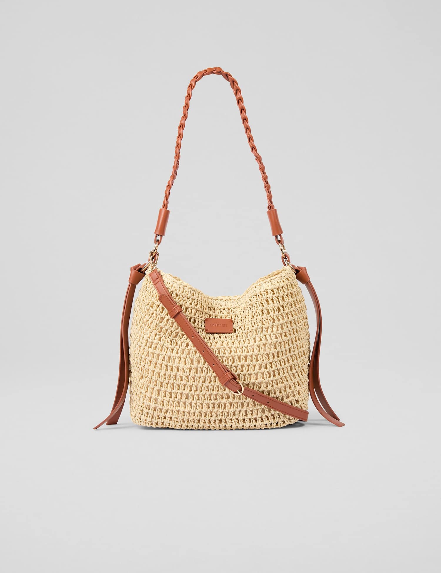LK BENNETT Woven Plaited Strap Shoulder Bag Multi