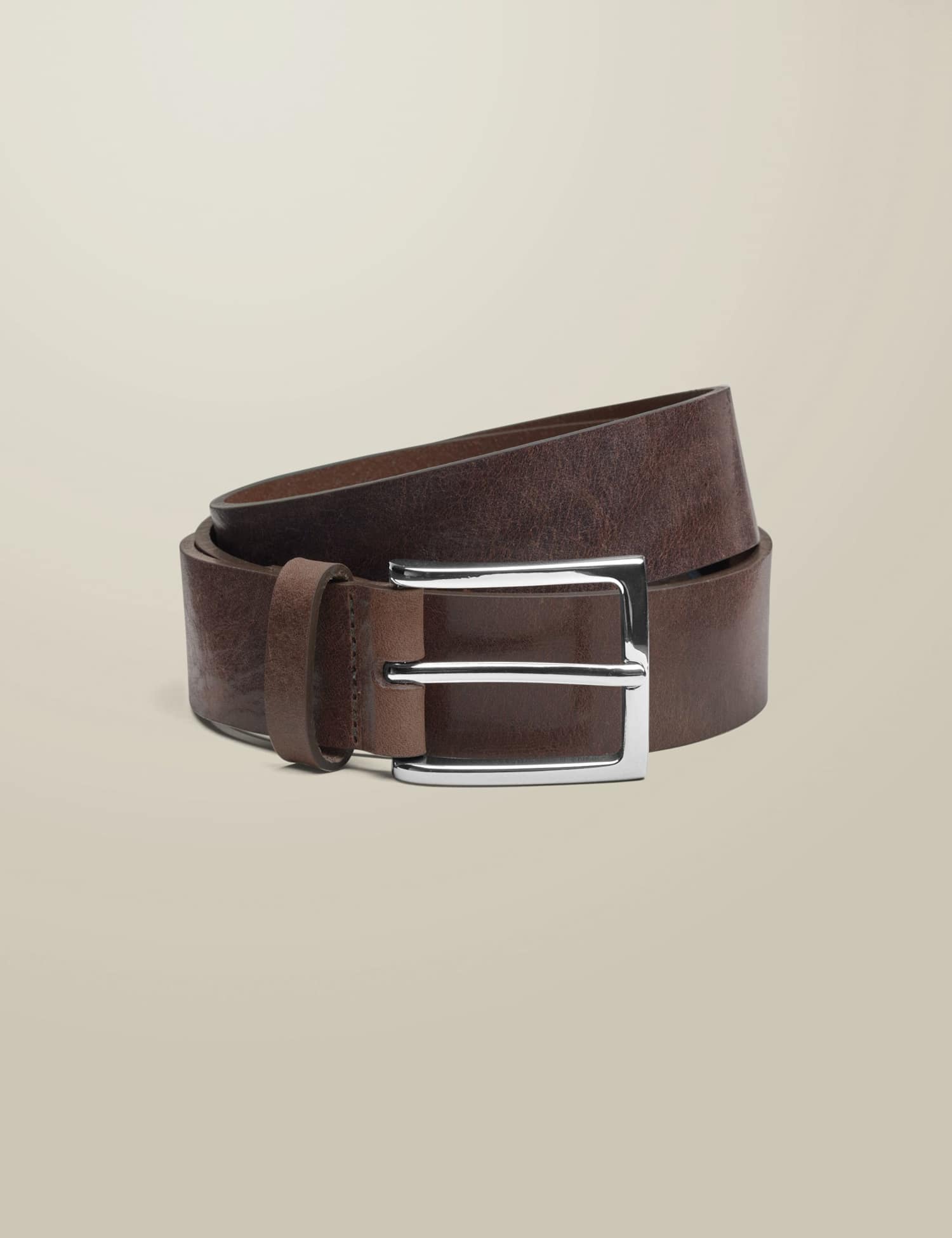 Charles Tyrwhitt Leather Chino Belt Brown