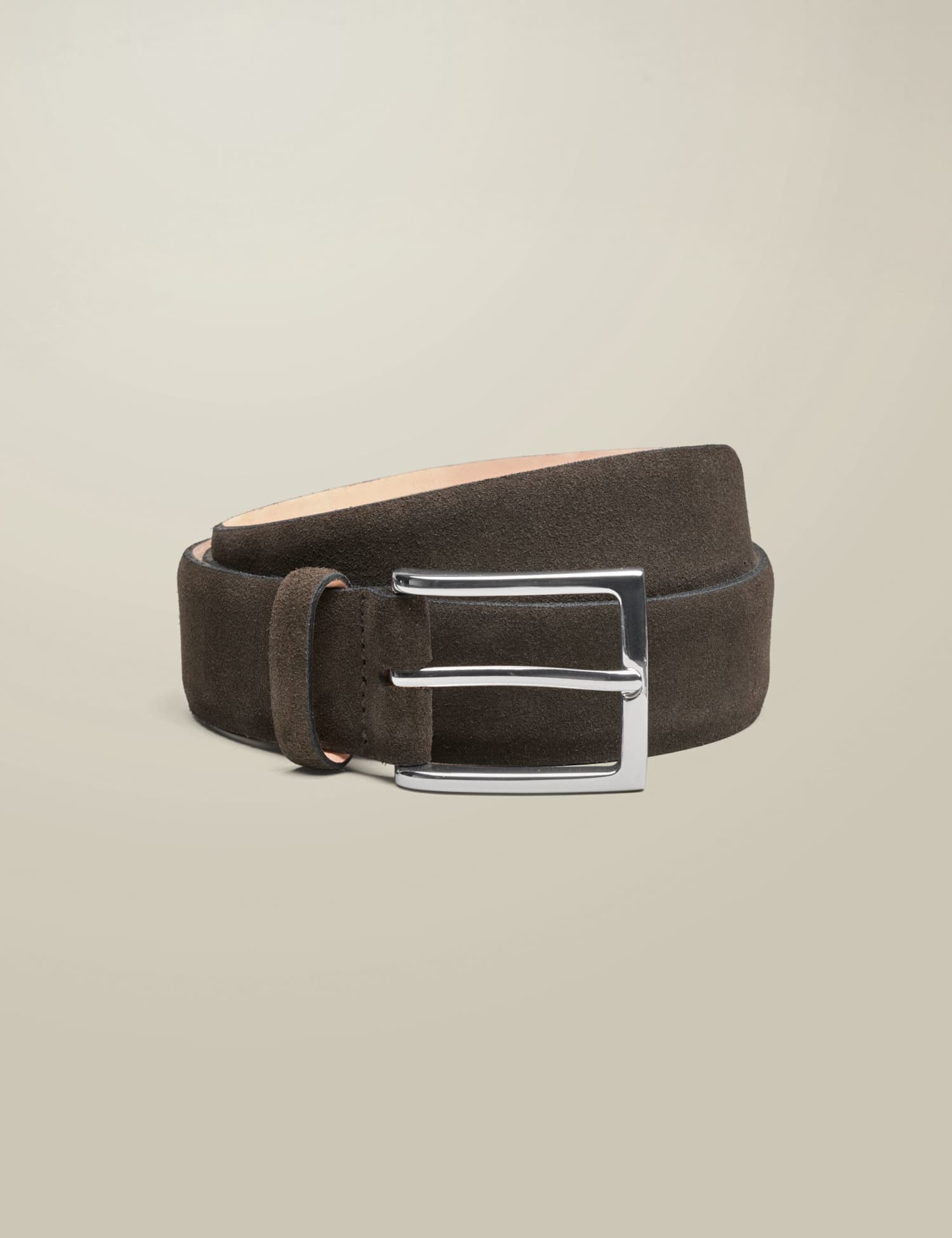 Charles Tyrwhitt Suede Belt Chocolate