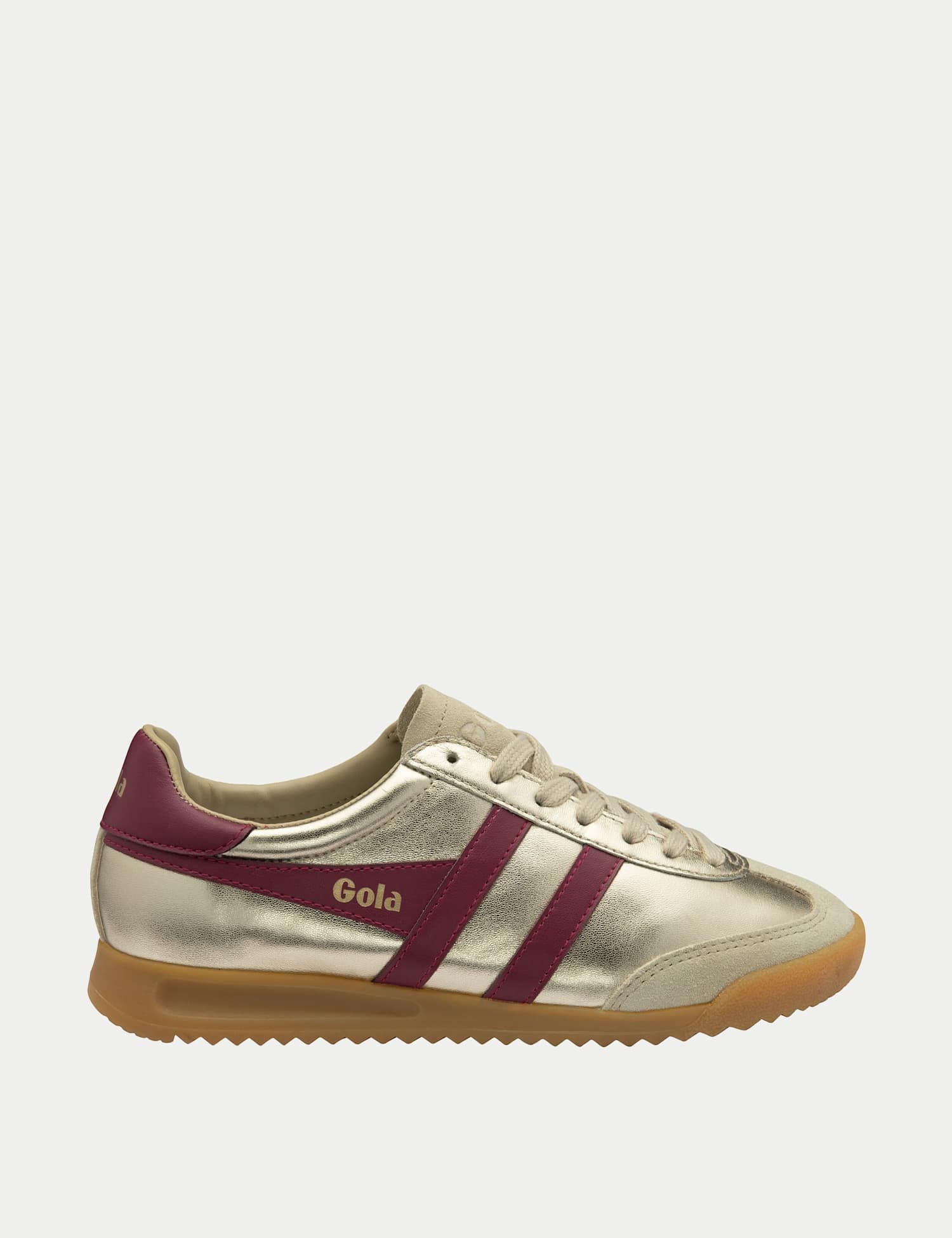 Gola Torpedo Glimmer Leather Metallic Trainers Gold Mix