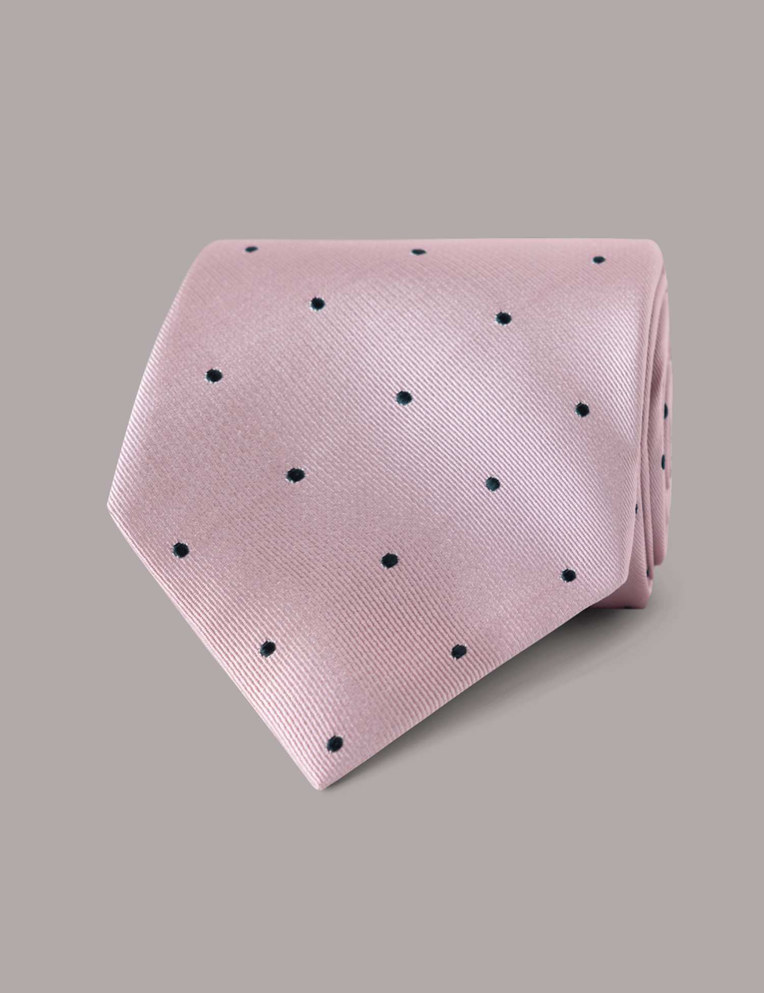 Hawes & Curtis Polka Dot Pure Silk Tie Pink Mix