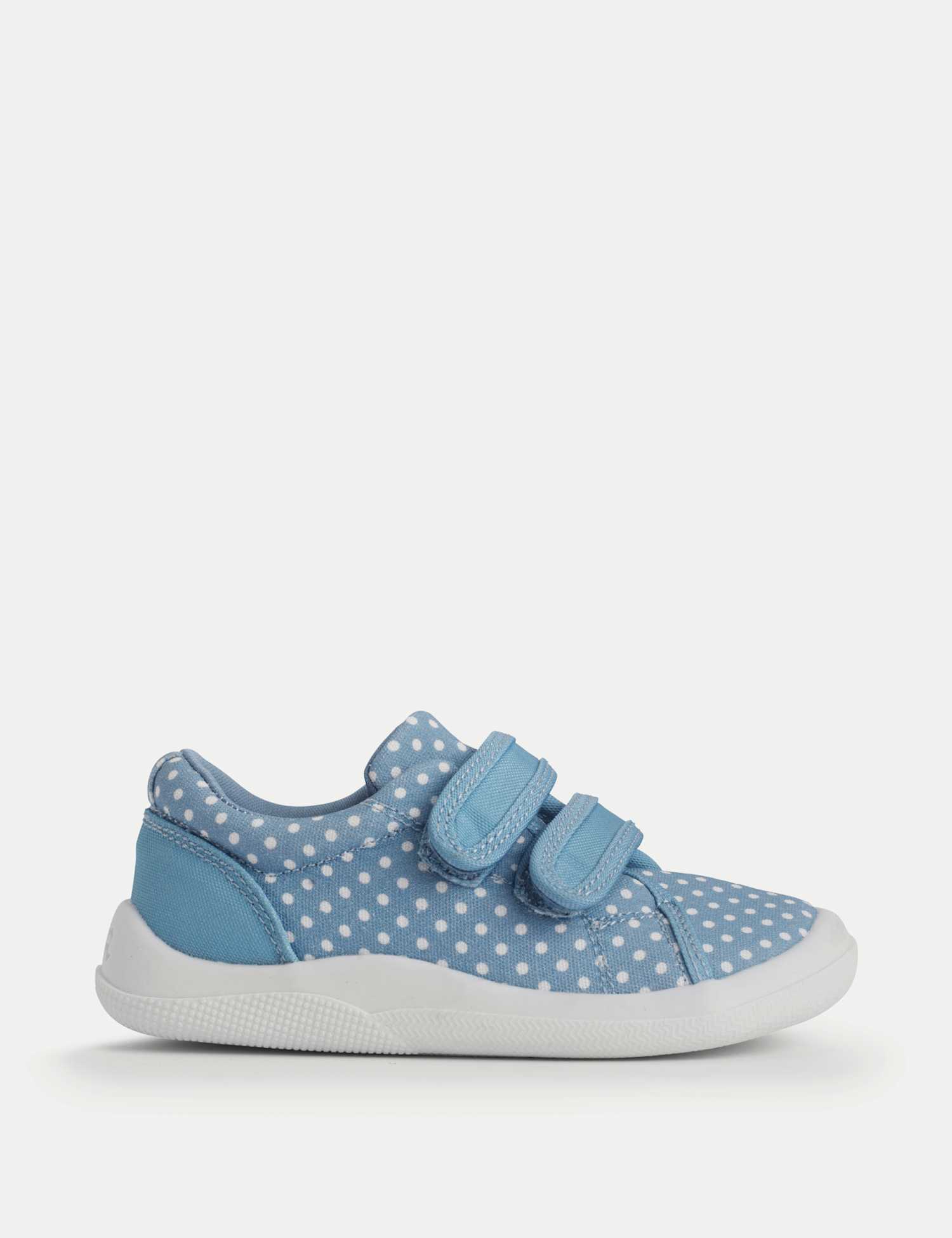 Start-Rite Kids' Canvas Polka Dot Riptape Trainers (3 Small - 7 Small) Blue Mix