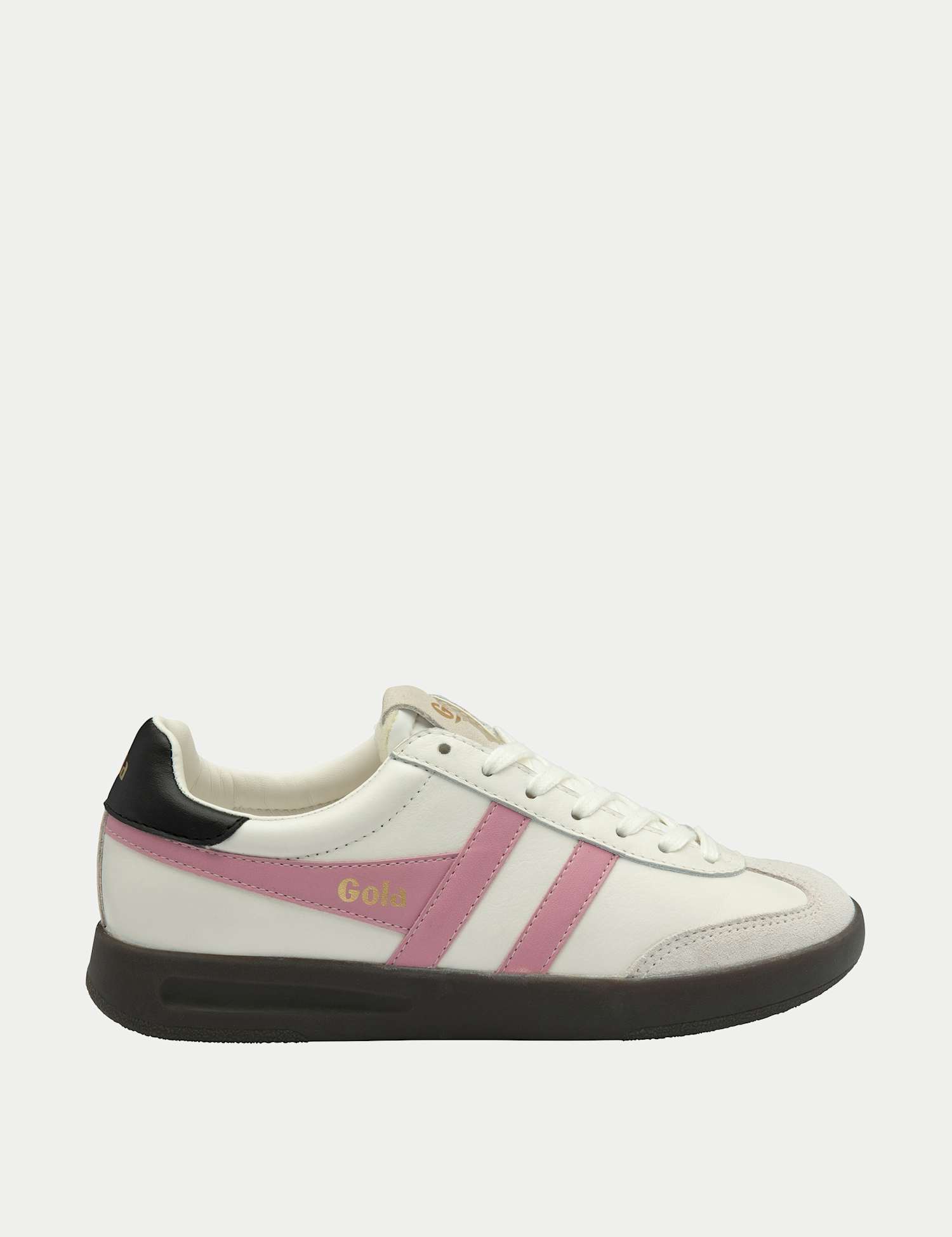 Gola Cyclone Leather Lace Up Trainers White Mix