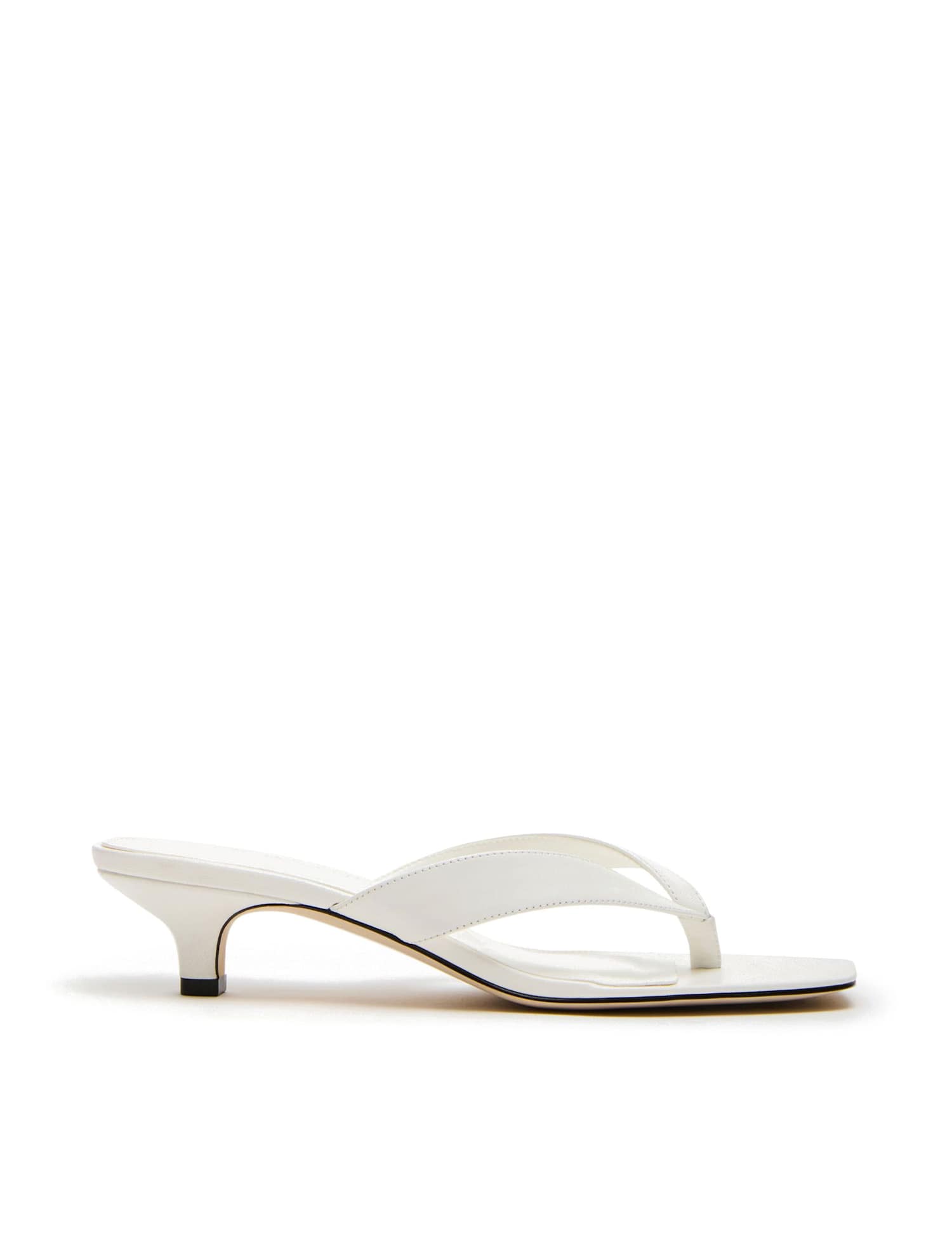 Steve Madden Tracie 107 Leather Kitten Heel Sandals White
