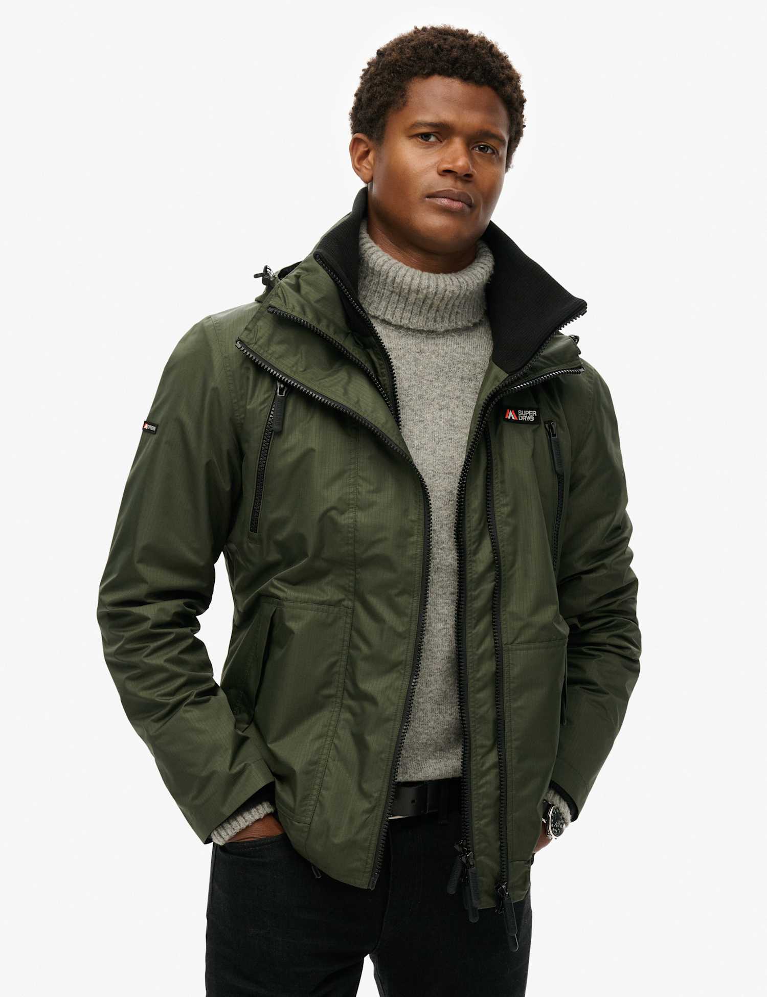 Superdry & Co Hooded Waterproof Windbreaker Jacket Green