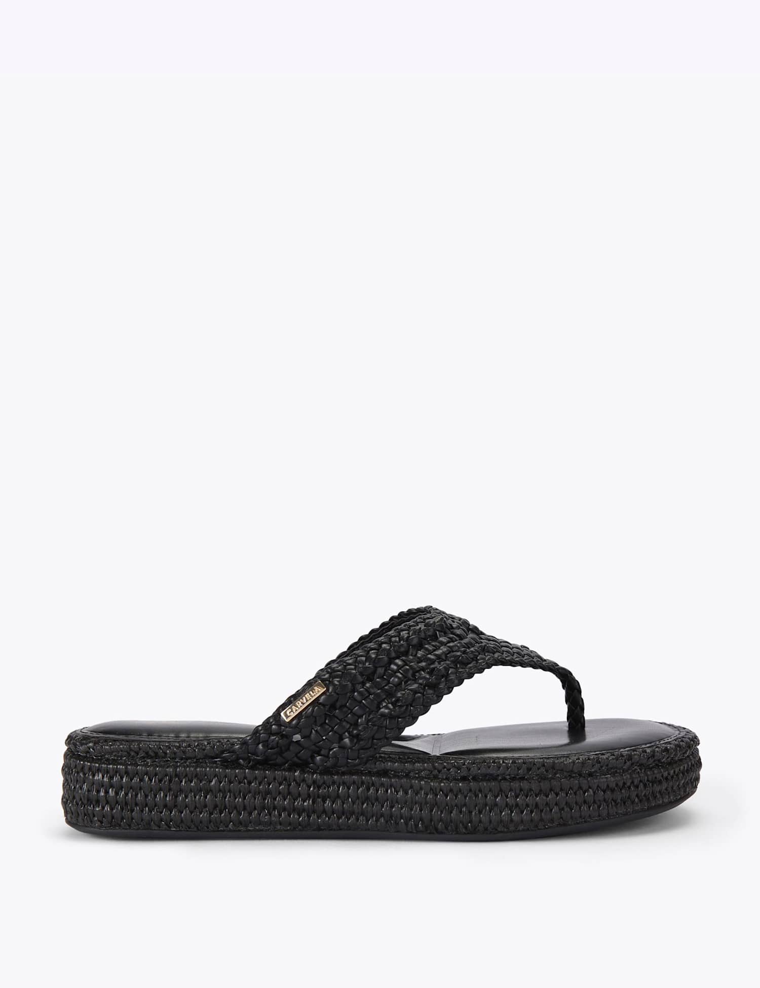 Carvela Braided Flatform Flip Flops Black