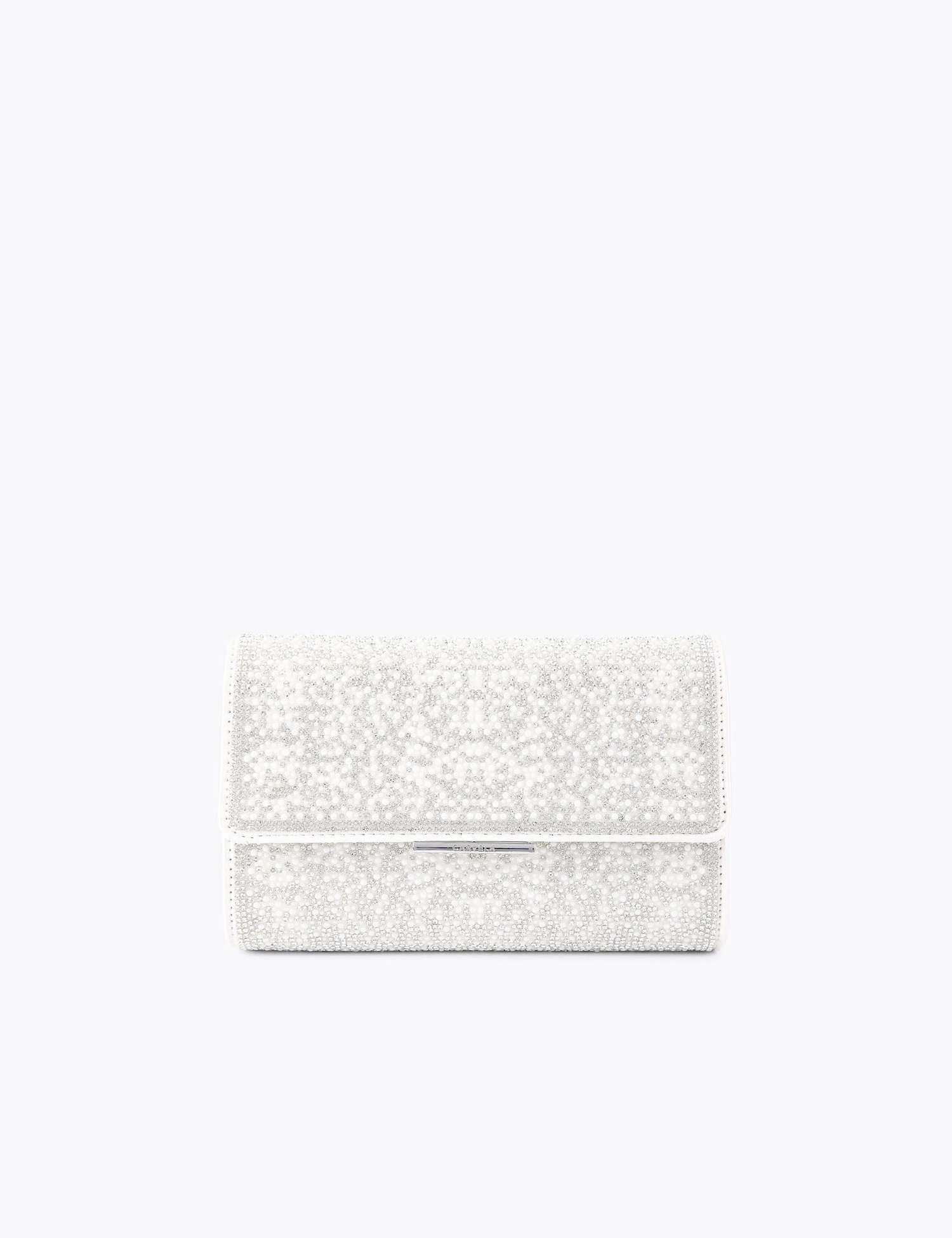 Carvela Embellished Chain Strap Clutch Bag White