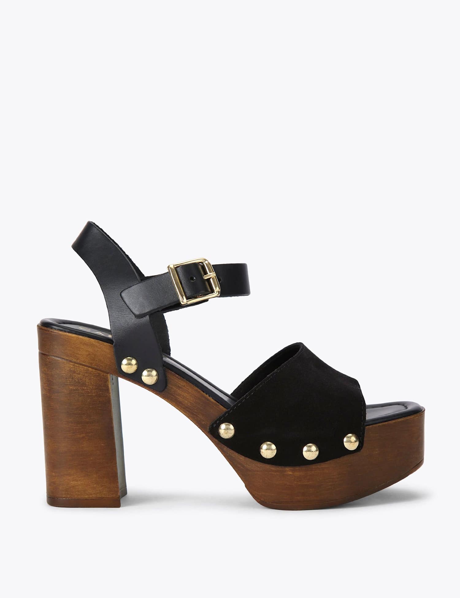 Carvela Leather Block Heels Black