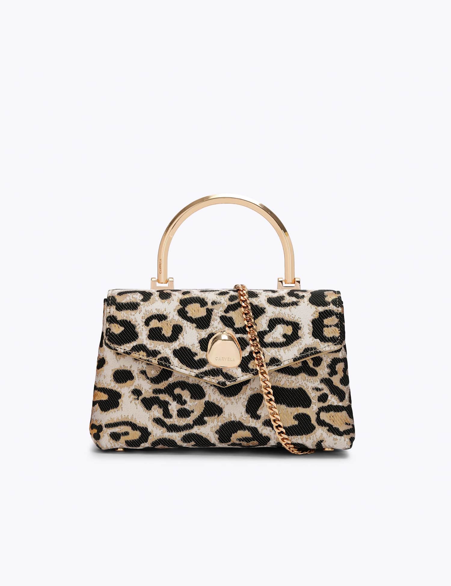 Carvela Animal Print Top Handle Grab Bag Silver Mix