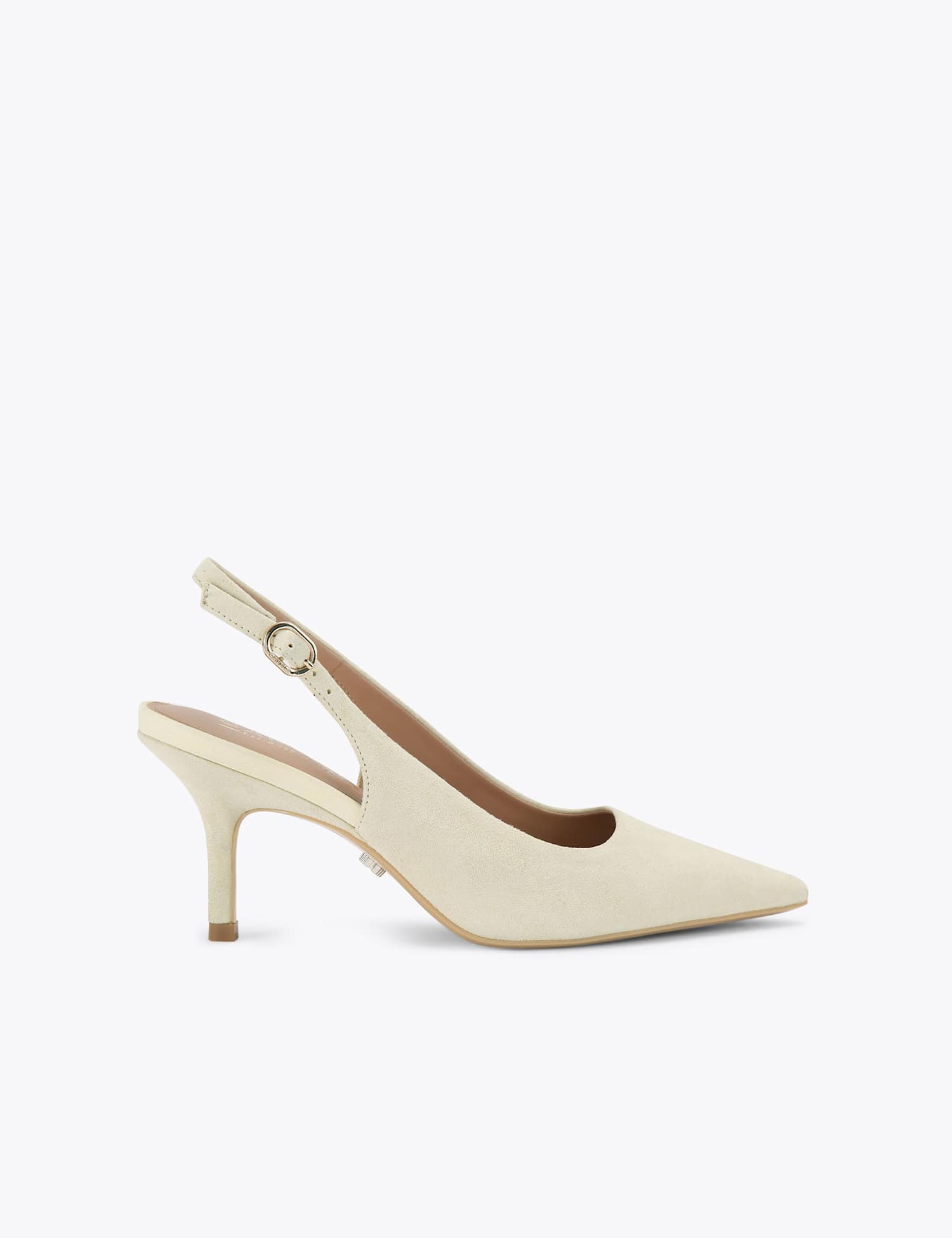 Carvela Suede Stiletto Heel Slingback Shoes Cream