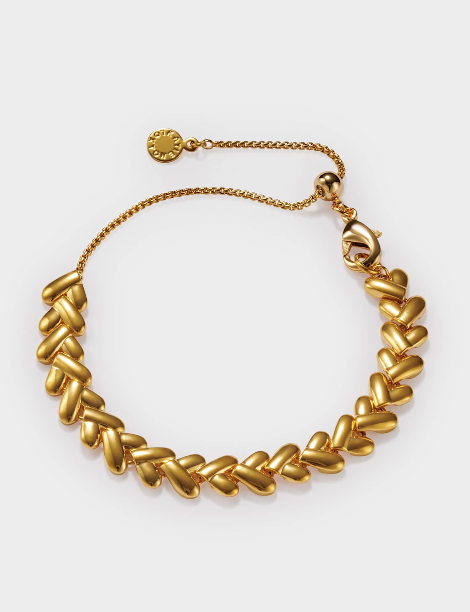 Katie Loxton Gold Plated Heart Link Bracelet Gold