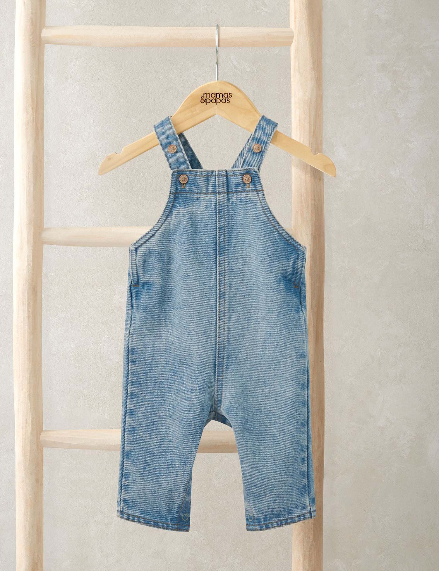 Mamas & Papas Denim Dungarees (0-36 Mths) Blue
