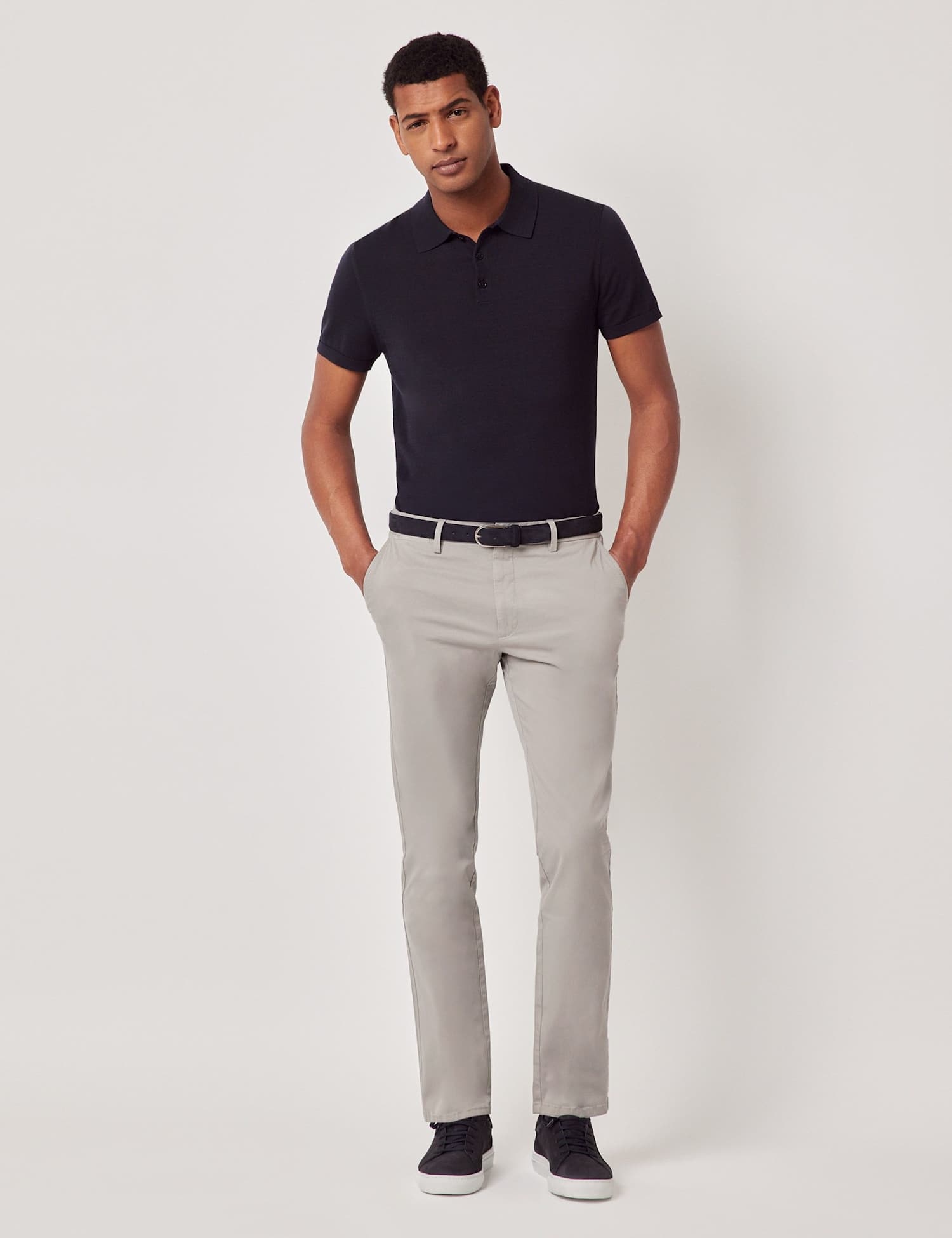 Hawes & Curtis Regular Fit Pure Cotton Chinos Light Grey