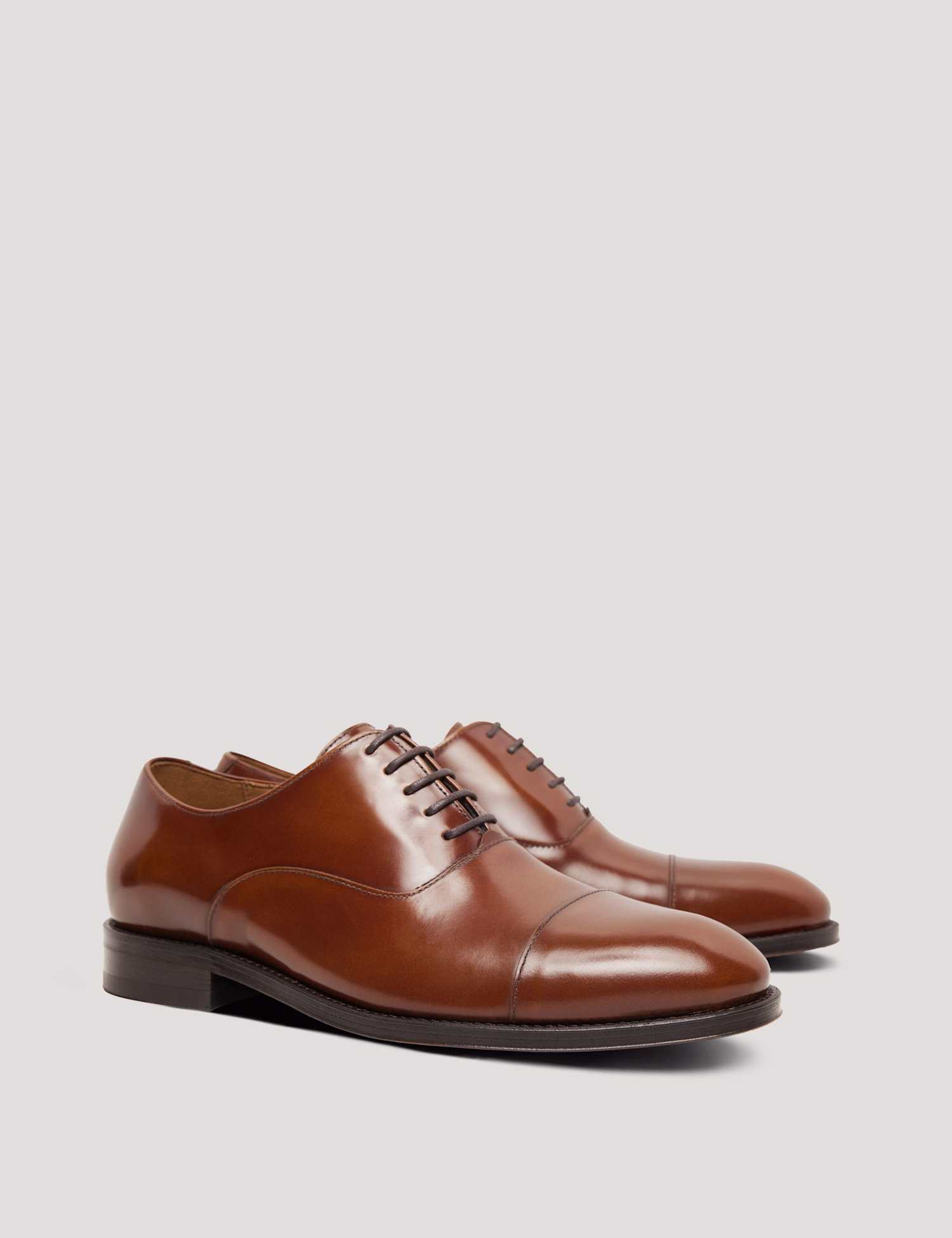 Hawes & Curtis Leather Oxford Shoes Tan