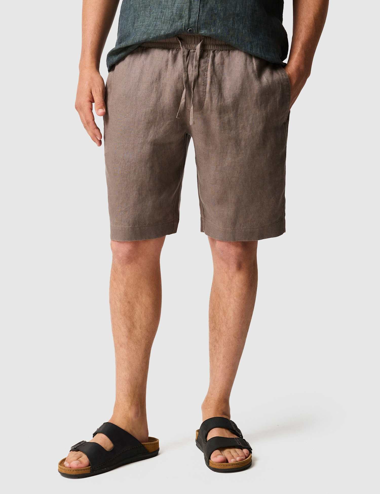 Rodd & Gunn Pure Linen Lightweight Shorts Chocolate