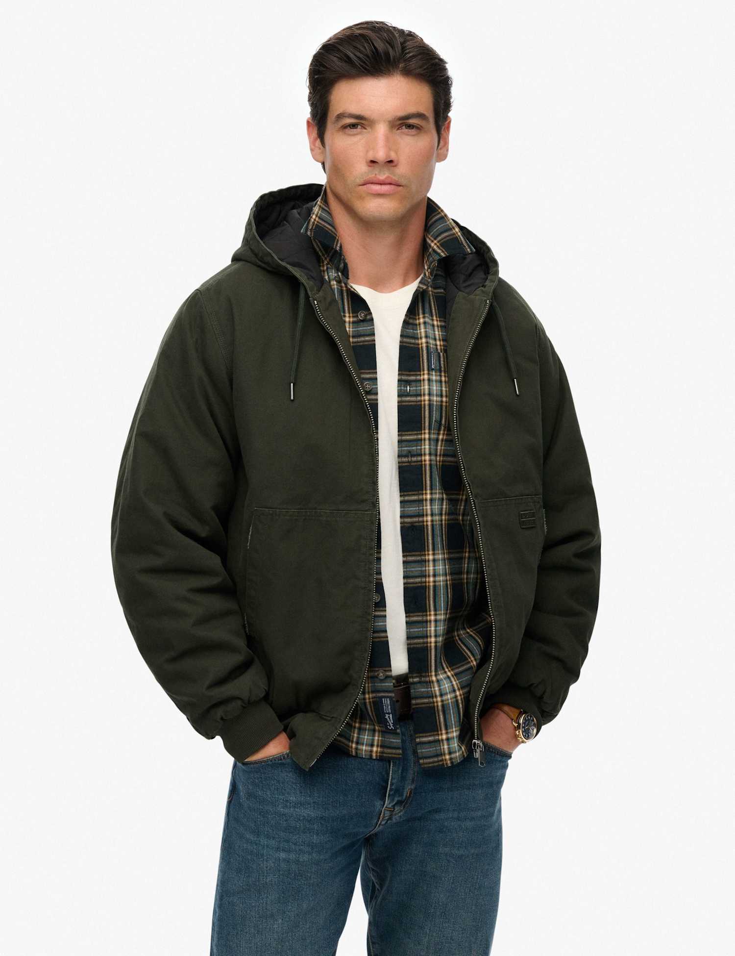 Superdry & Co Canvas Hooded Parka Jacket Green