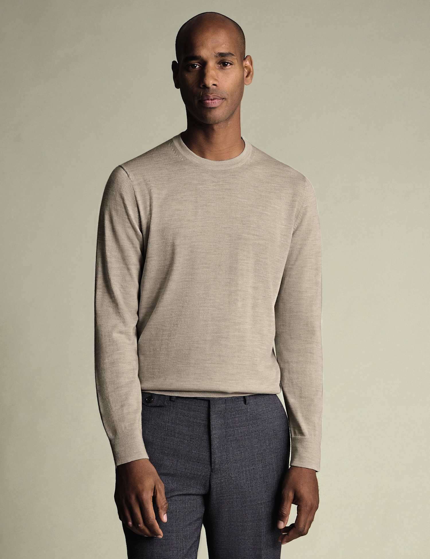 Charles Tyrwhitt Pure Merino Wool Crew Neck Jumper Yellow