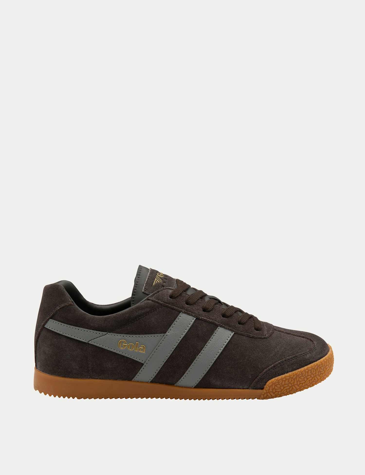 Gola Men's Harrier Suede Stripe Trainers Brown Mix