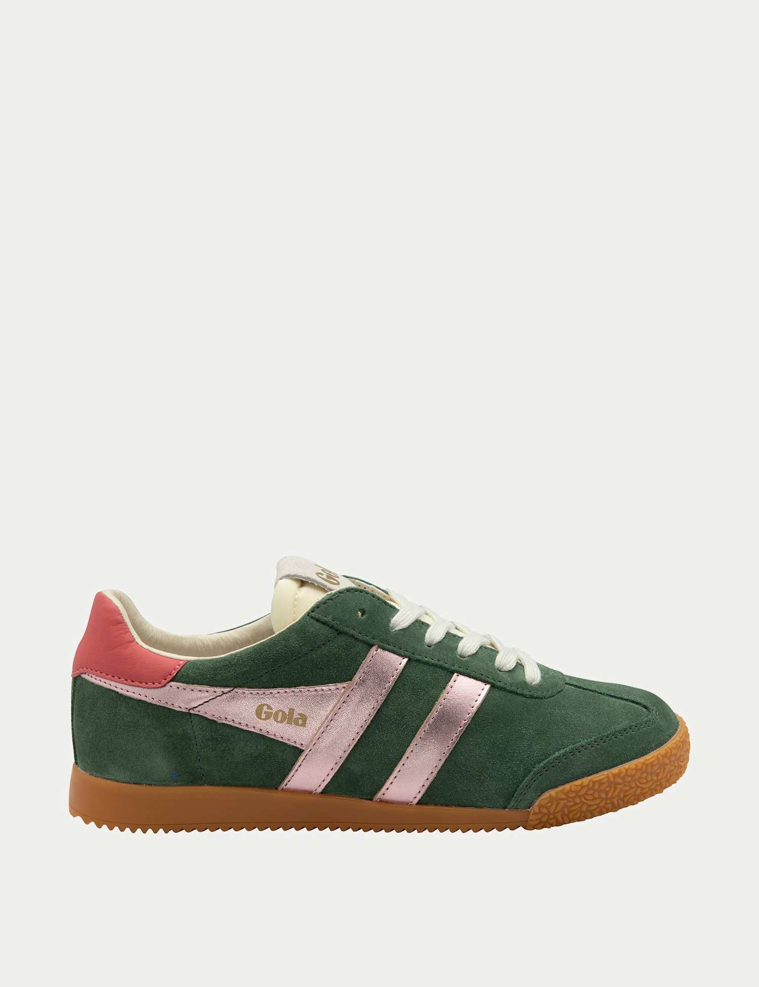 Gola Elan Glitz Suede Side Detail Trainers Green Mix