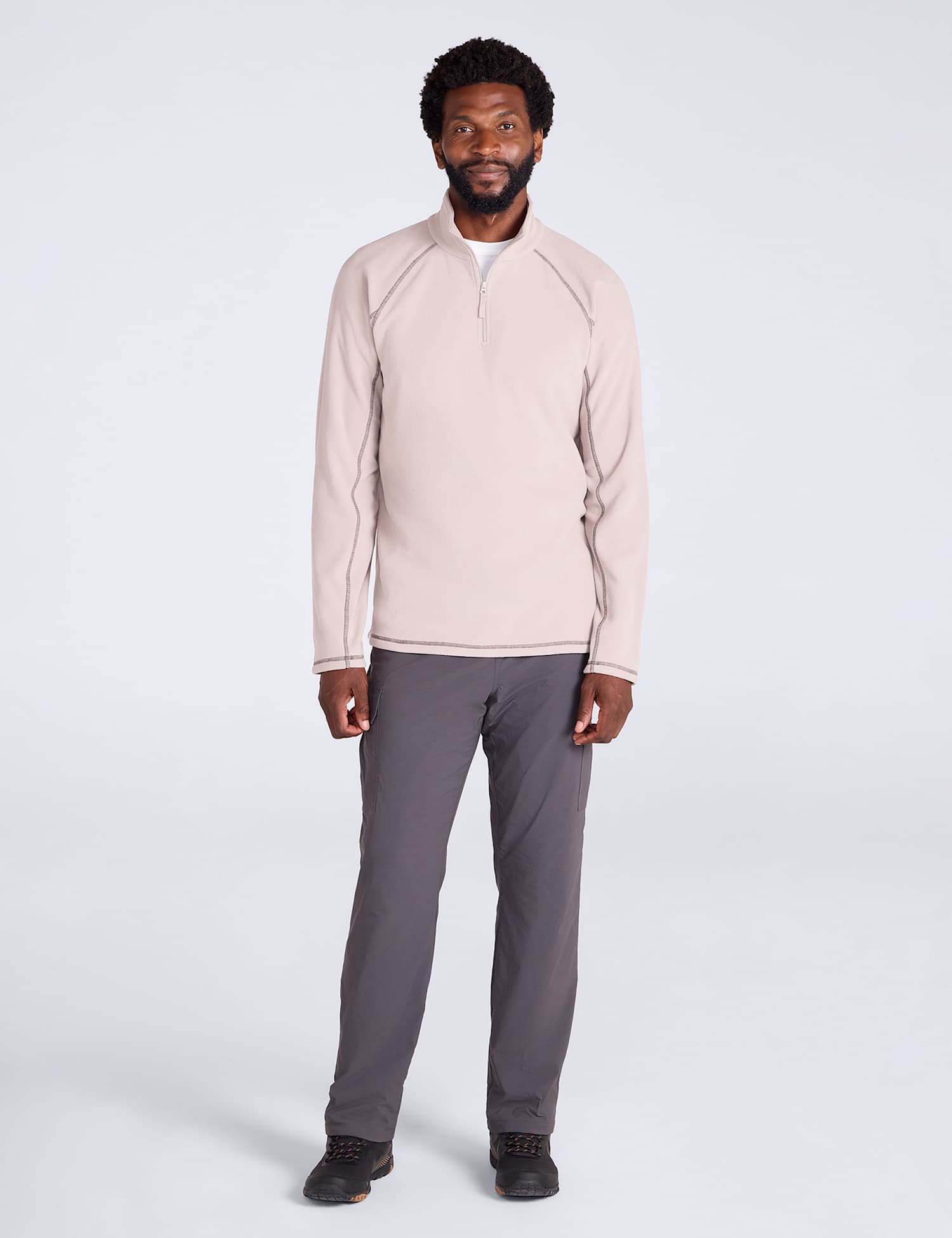 Mountain Warehouse Ashbourne II Funnel Neck Half Zip Fleece Cream