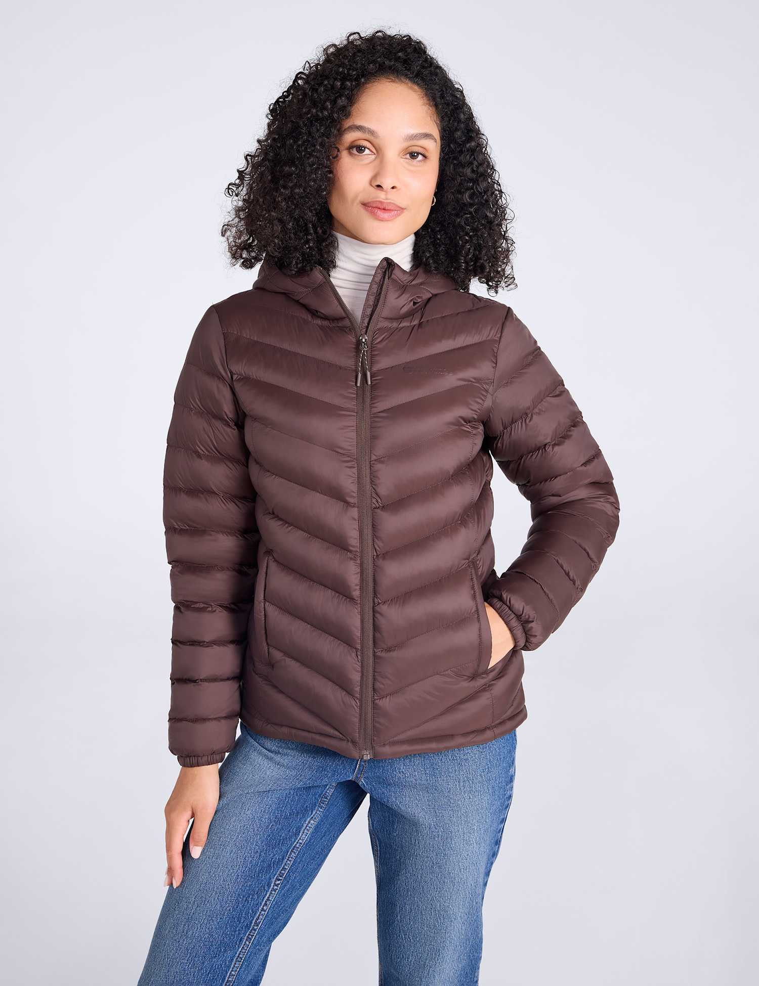 Mountain Warehouse Seasons Water Resistant Padded Hooded Jacket Dark Brown