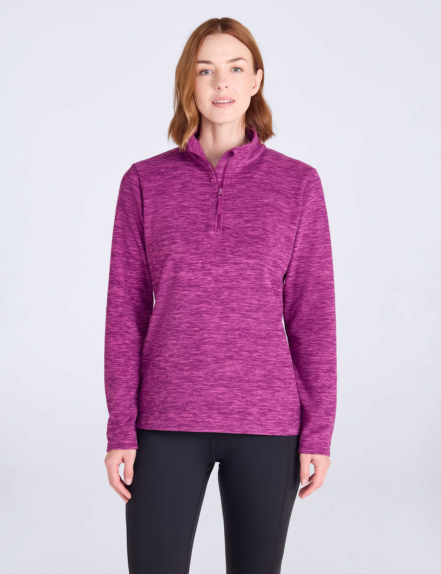 Mountain Warehouse Snowdon Mélange Half Zip Fleece Sweatshirt Plum
