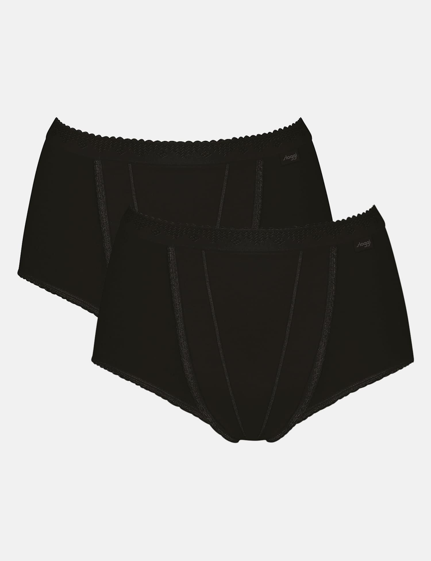 Sloggi 2 Pack High Waisted Control Maxi Full Briefs Black