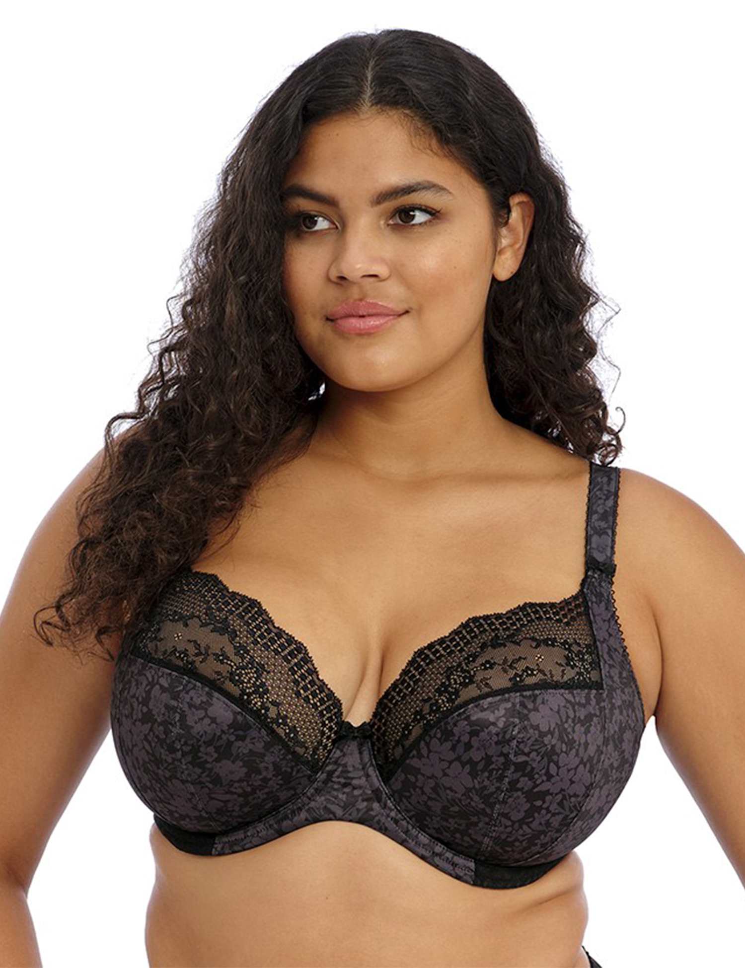 Elomi Lucie Stretch Underwired Plunge Bra (D-JJ) Black