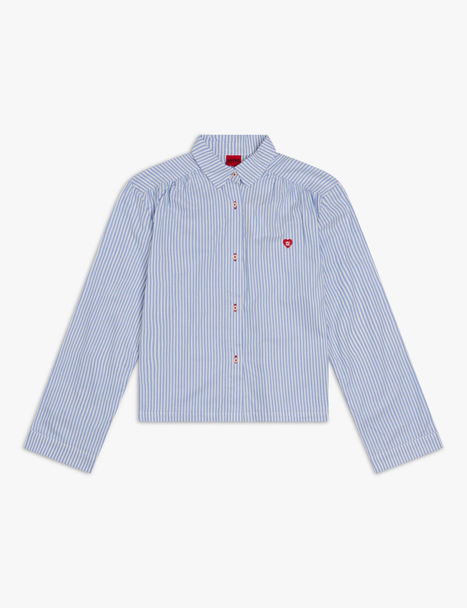 Hugo Cotton Rich Striped Pyjama Top Blue