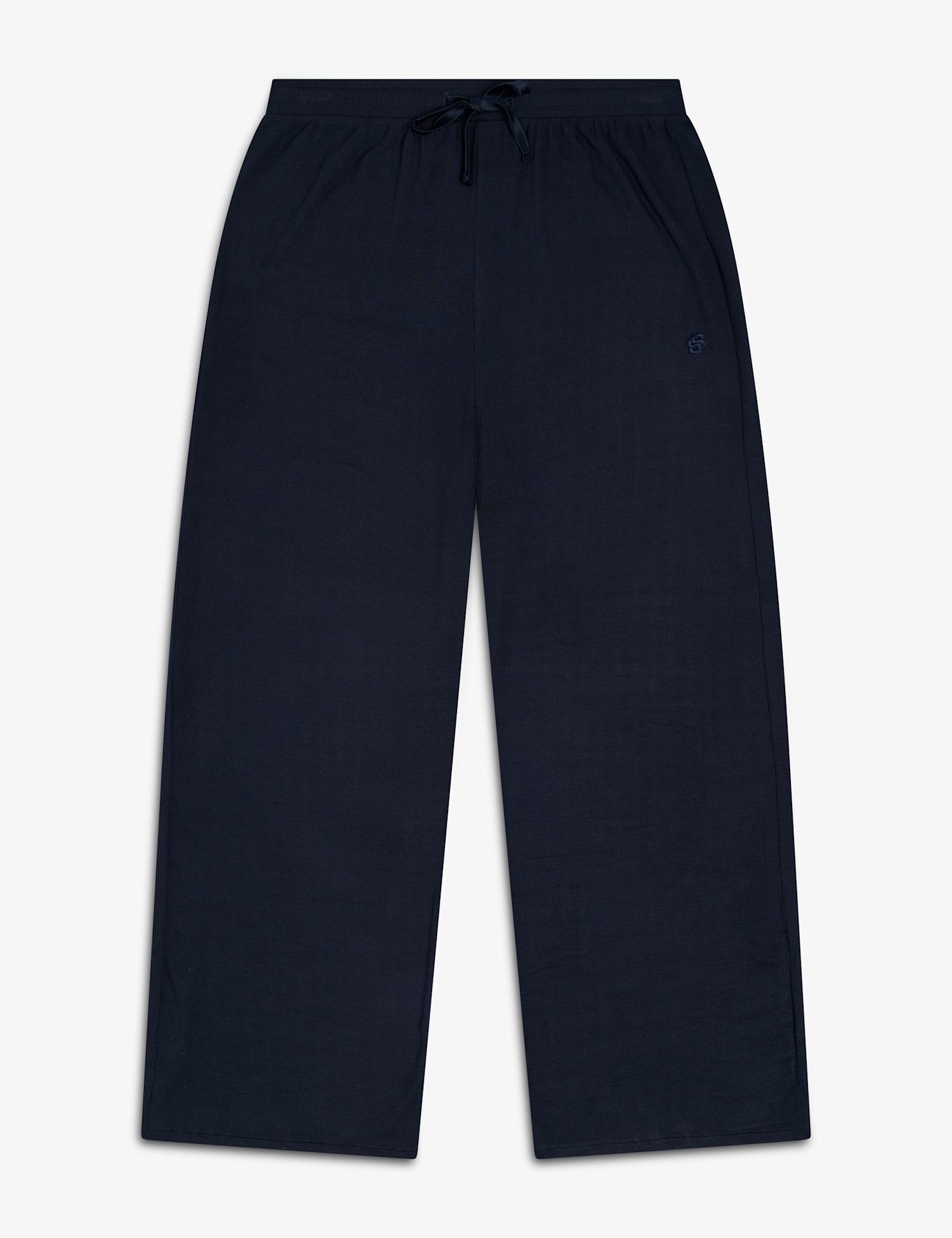 Boss Modal Rich Ribbed Pyjama Bottoms Dark Blue