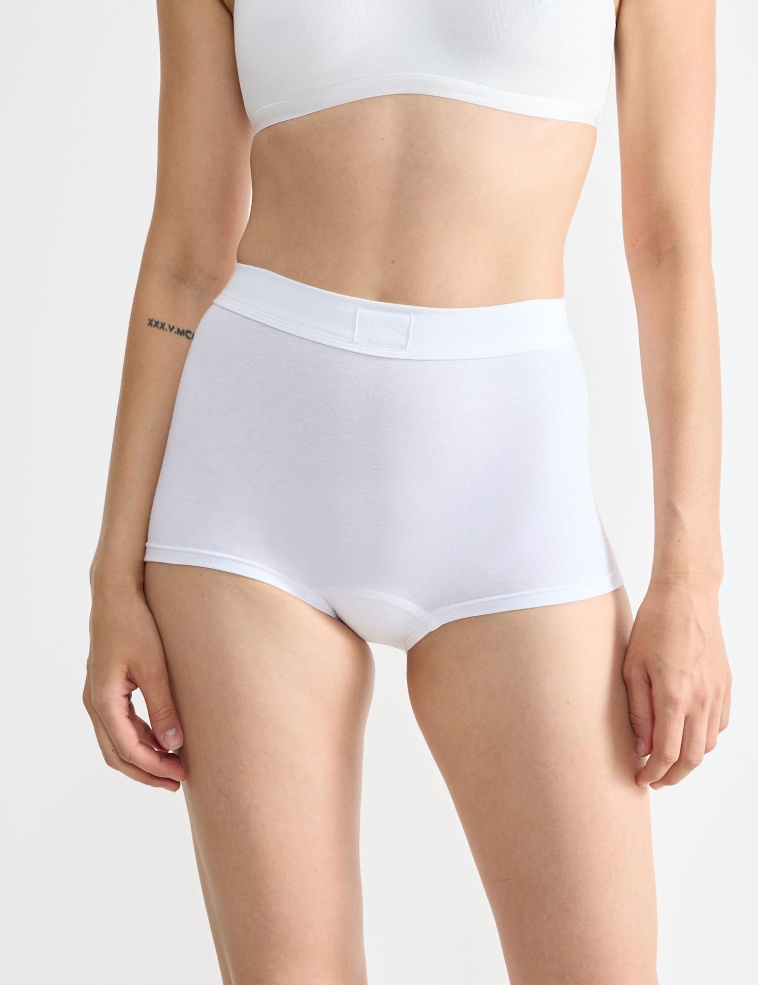 Sloggi Double Comfort Cotton Rich High Rise Shorts White