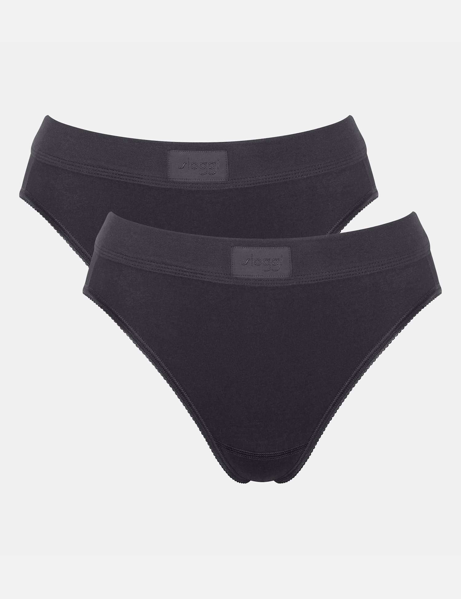 Sloggi 2 Pack Double Comfort Tai High Leg Knickers Black