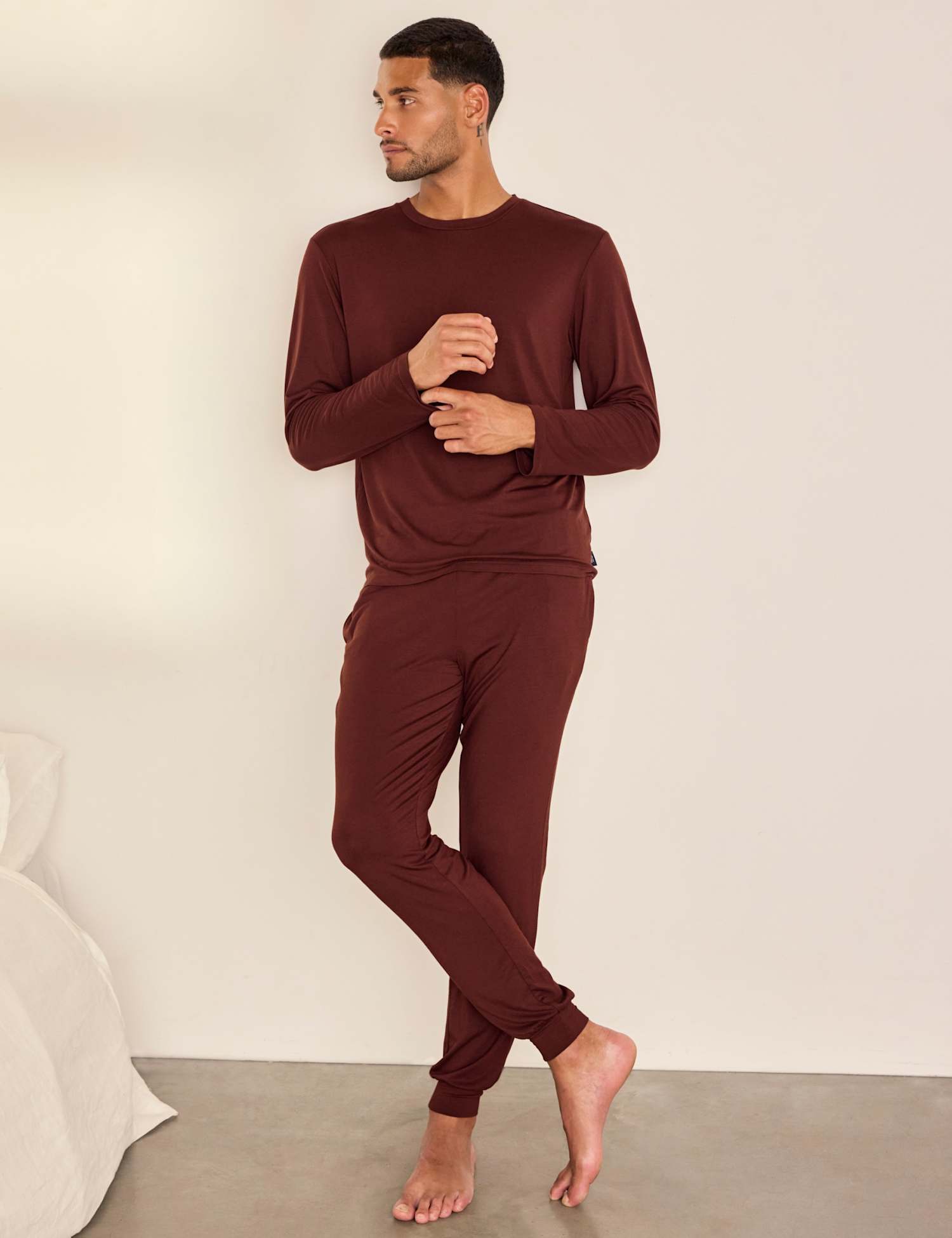 Chelsea Peers Longer Length Modal Rich Pyjama Set Burgundy