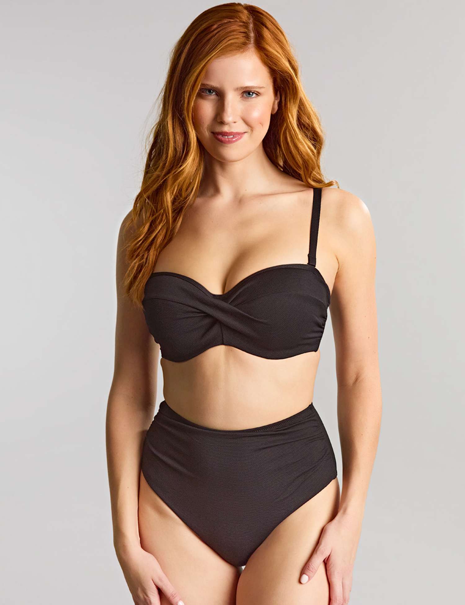 Panache Spirit Ella Wired Padded Bandeau Bikini Top Black
