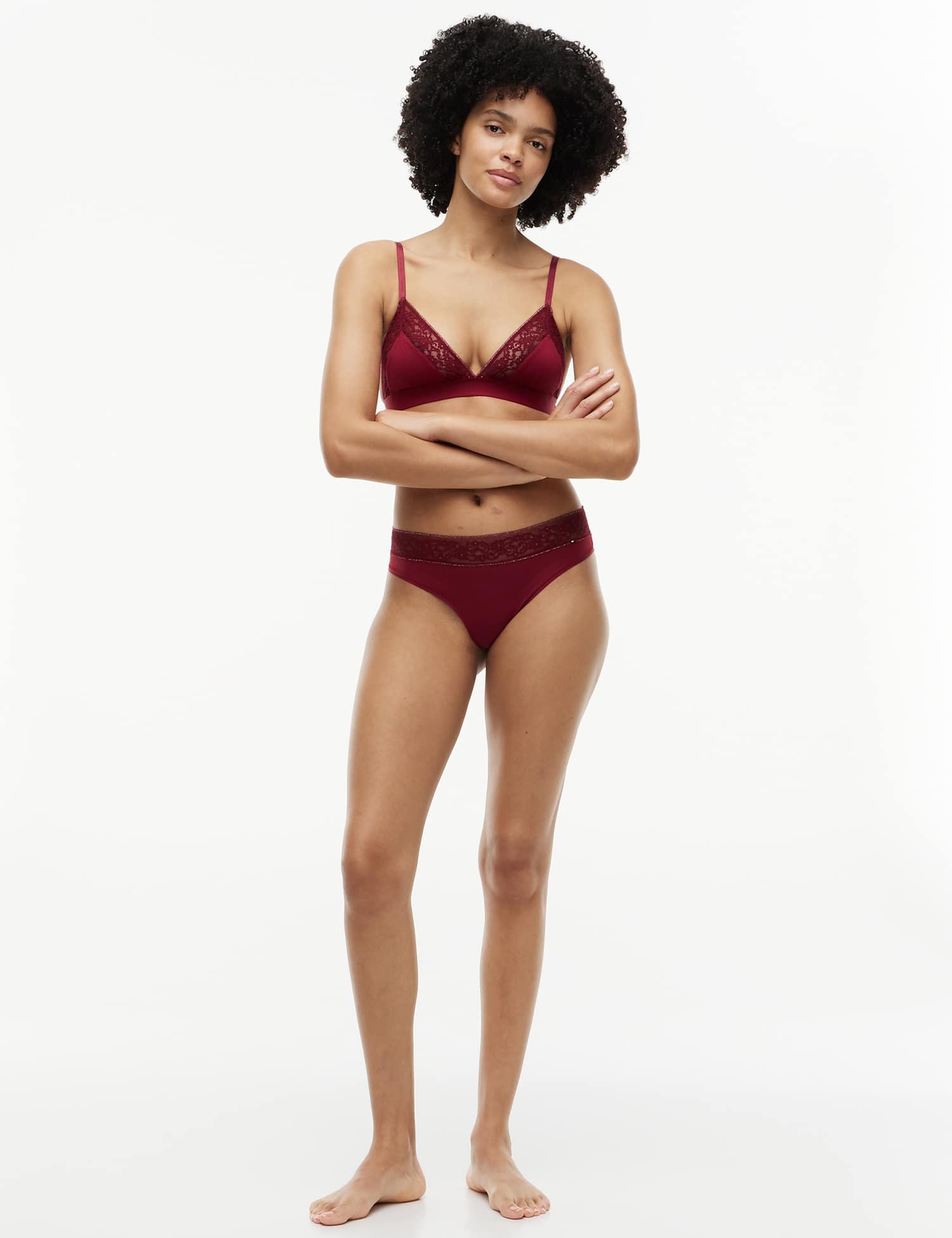 Tommy Hilfiger Comfort Lace Non Wired Bralette Red