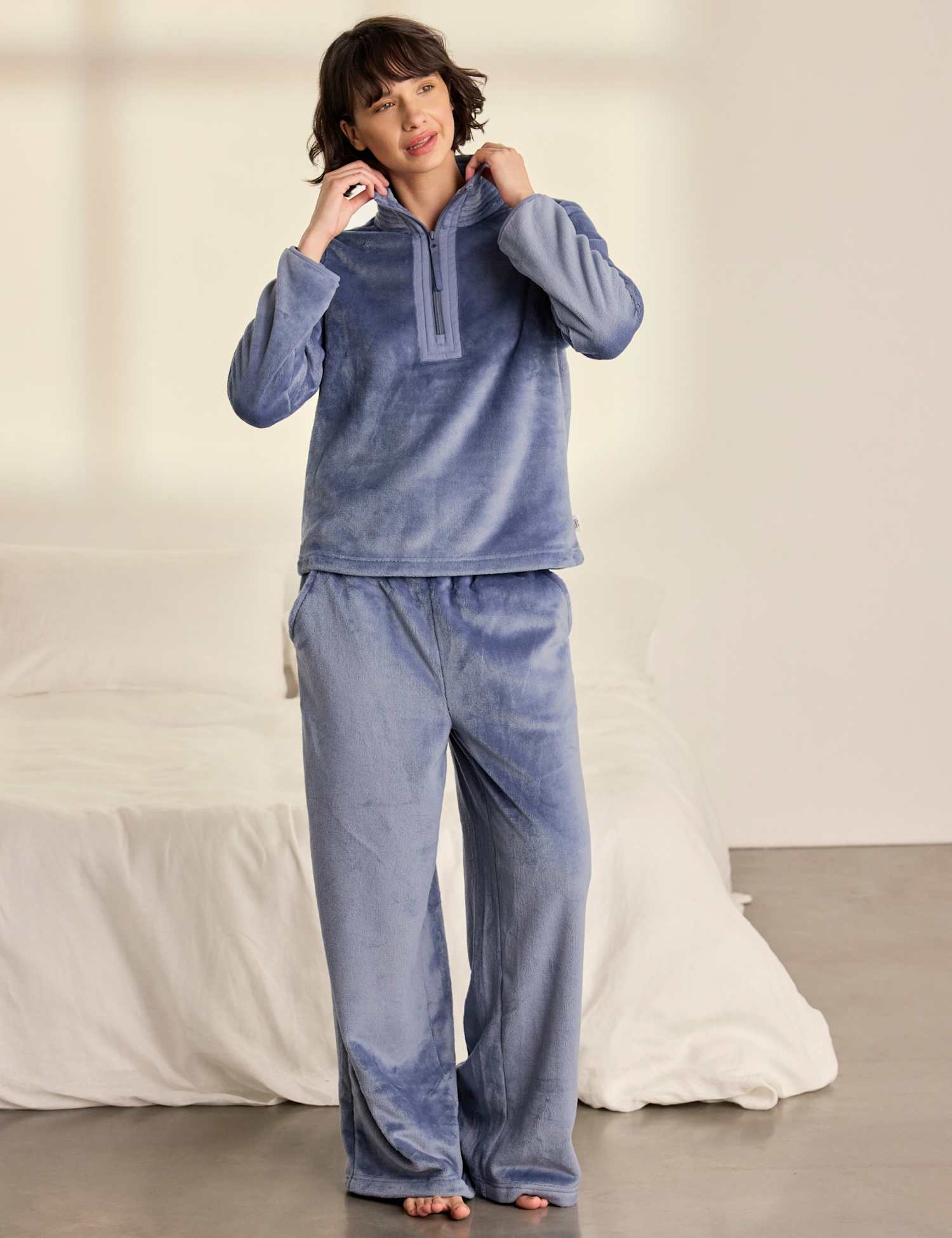 Chelsea Peers Fleece Lounge Set Blue