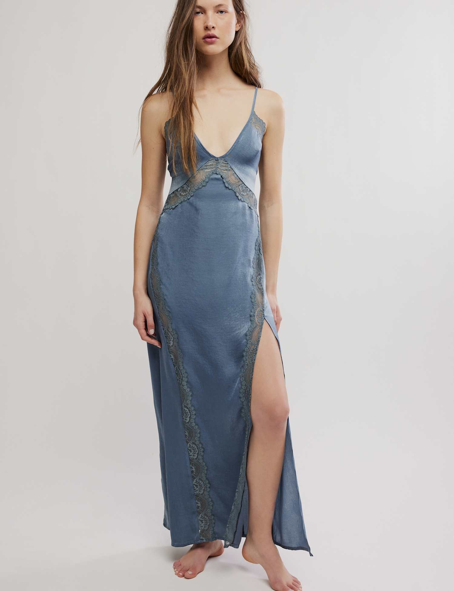 Intimately FP by Free People Full Slip Blue Mix