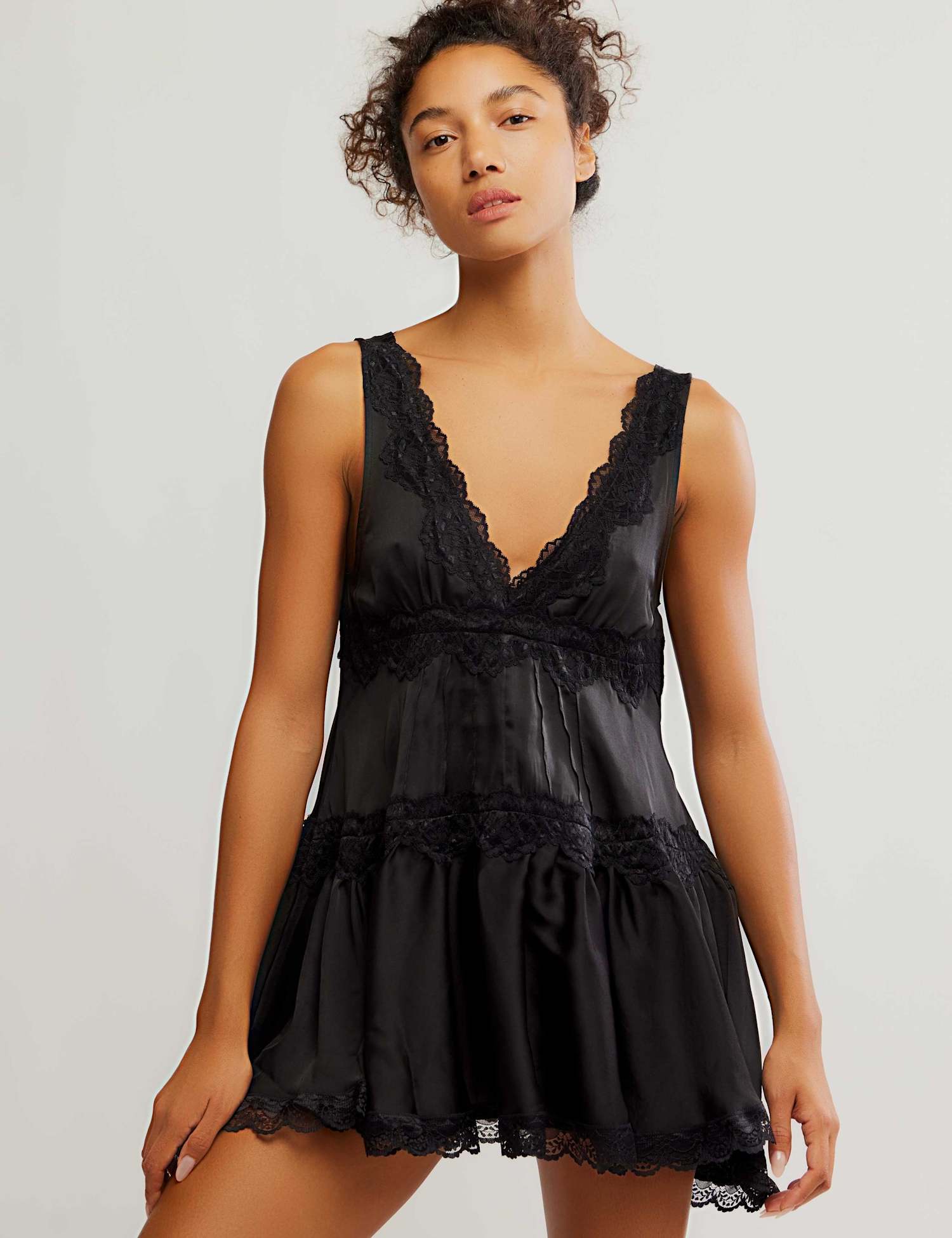 Intimately FP by Free People In This Groove Slip Dress Black