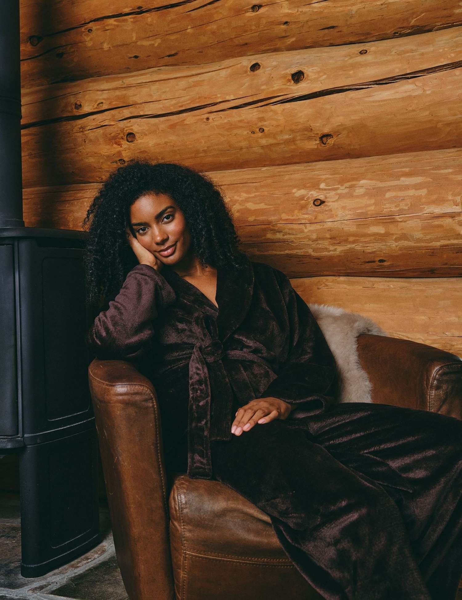 Loungeable Fleece Lounge Set Brown