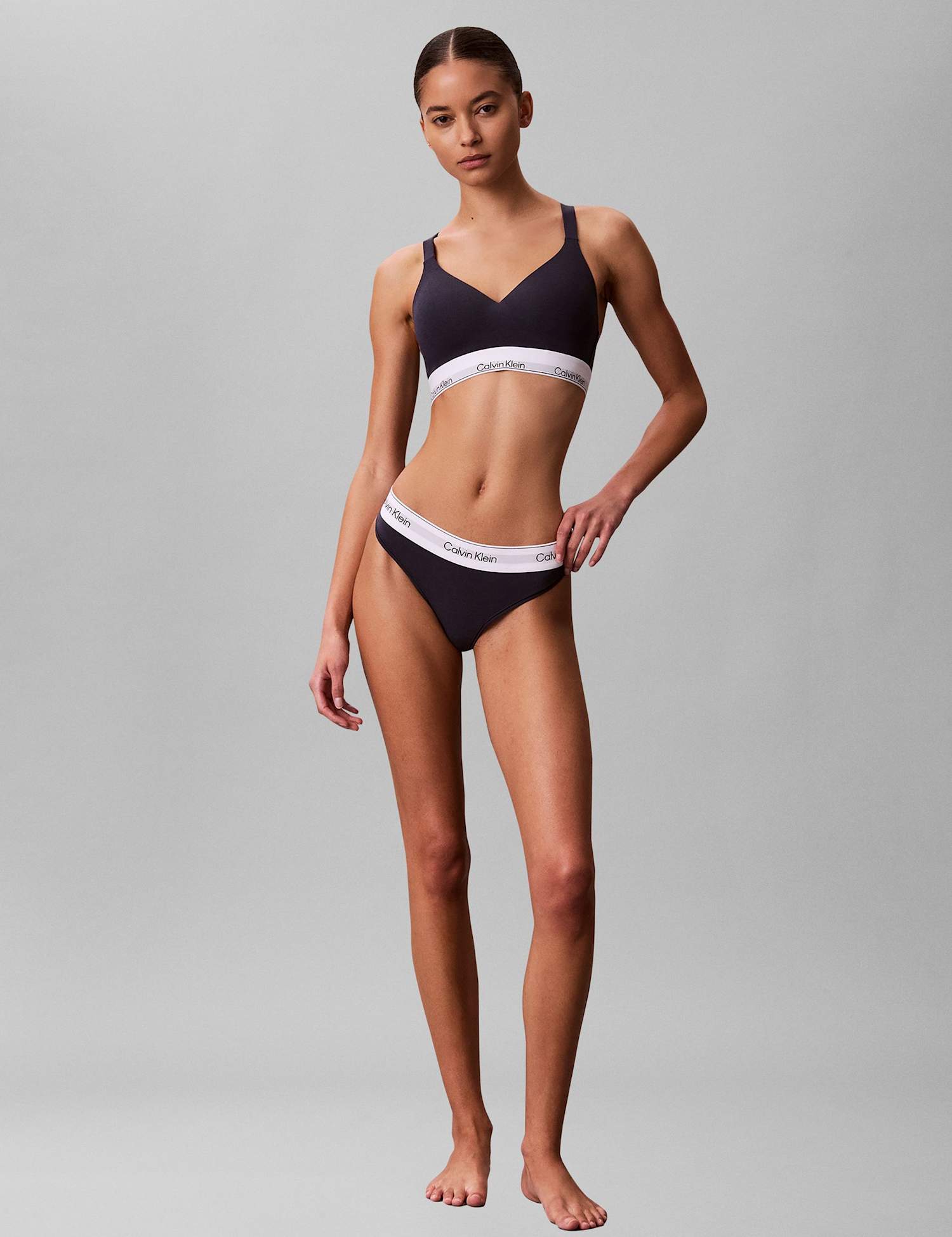 Calvin Klein Icon Cotton Blend Non Wired Bralette Navy