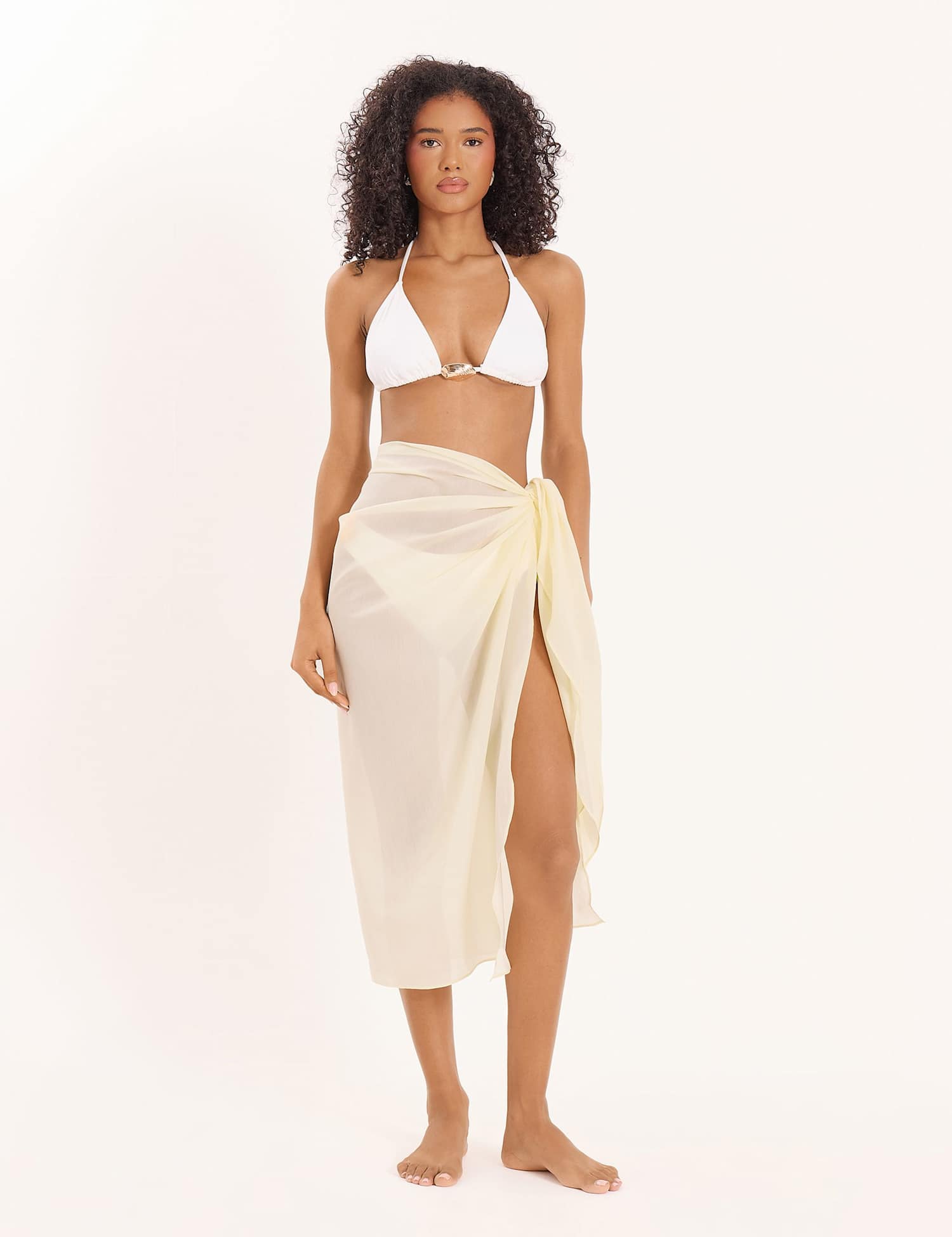 4th & Reckless Ariana Beach Cover Up Sarong Lemon