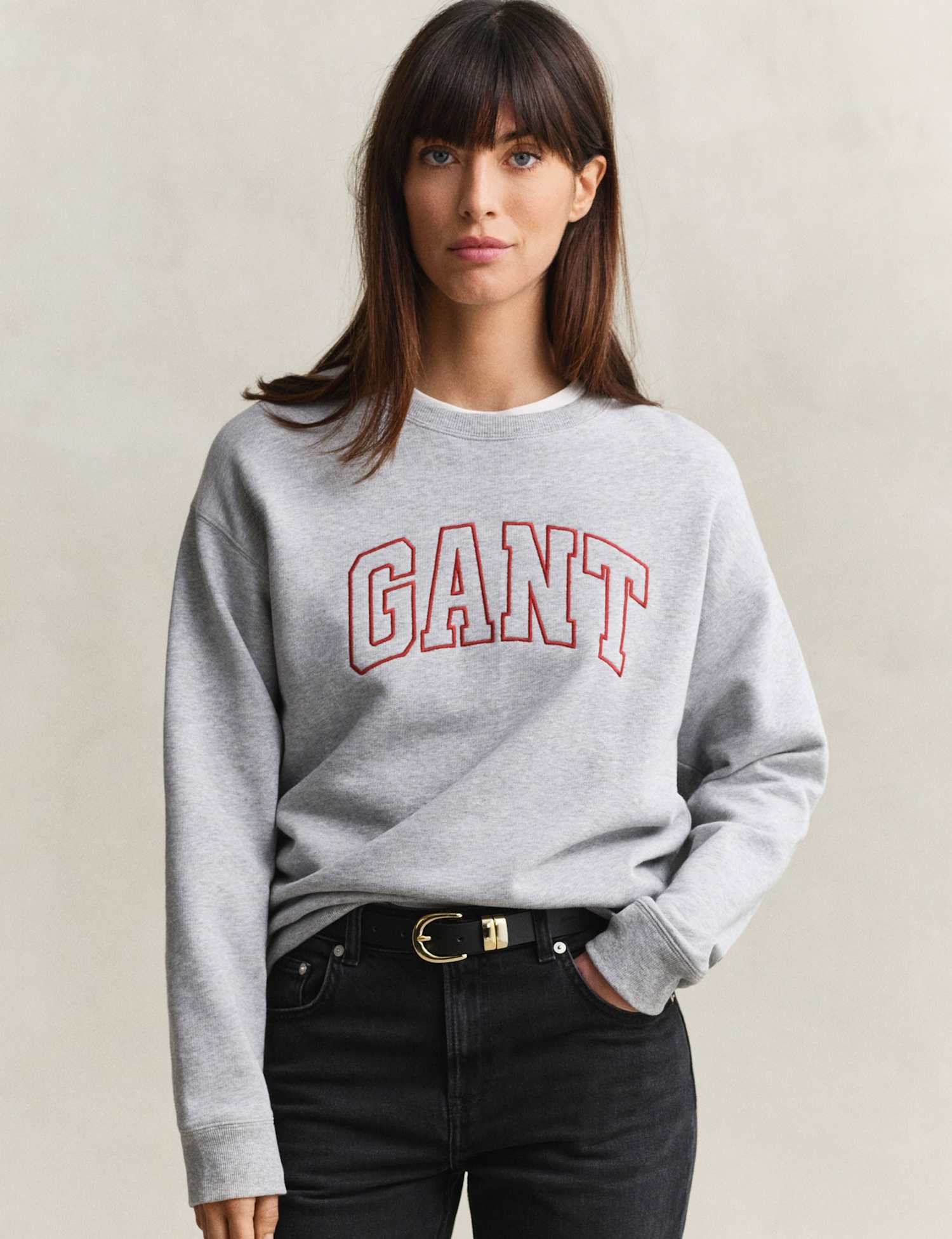 GANT Pure Cotton Logo Sweatshirt Grey