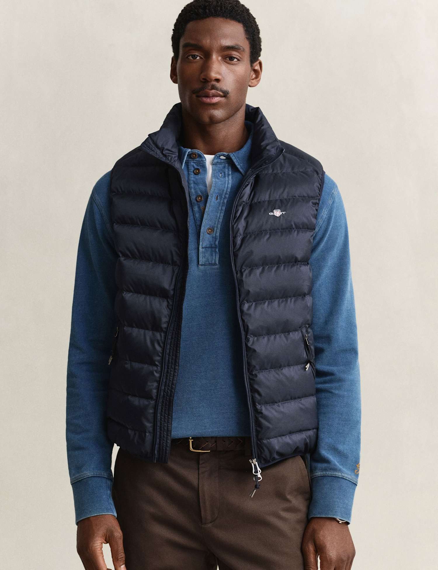 GANT Lightweight Padded Gilet Blue