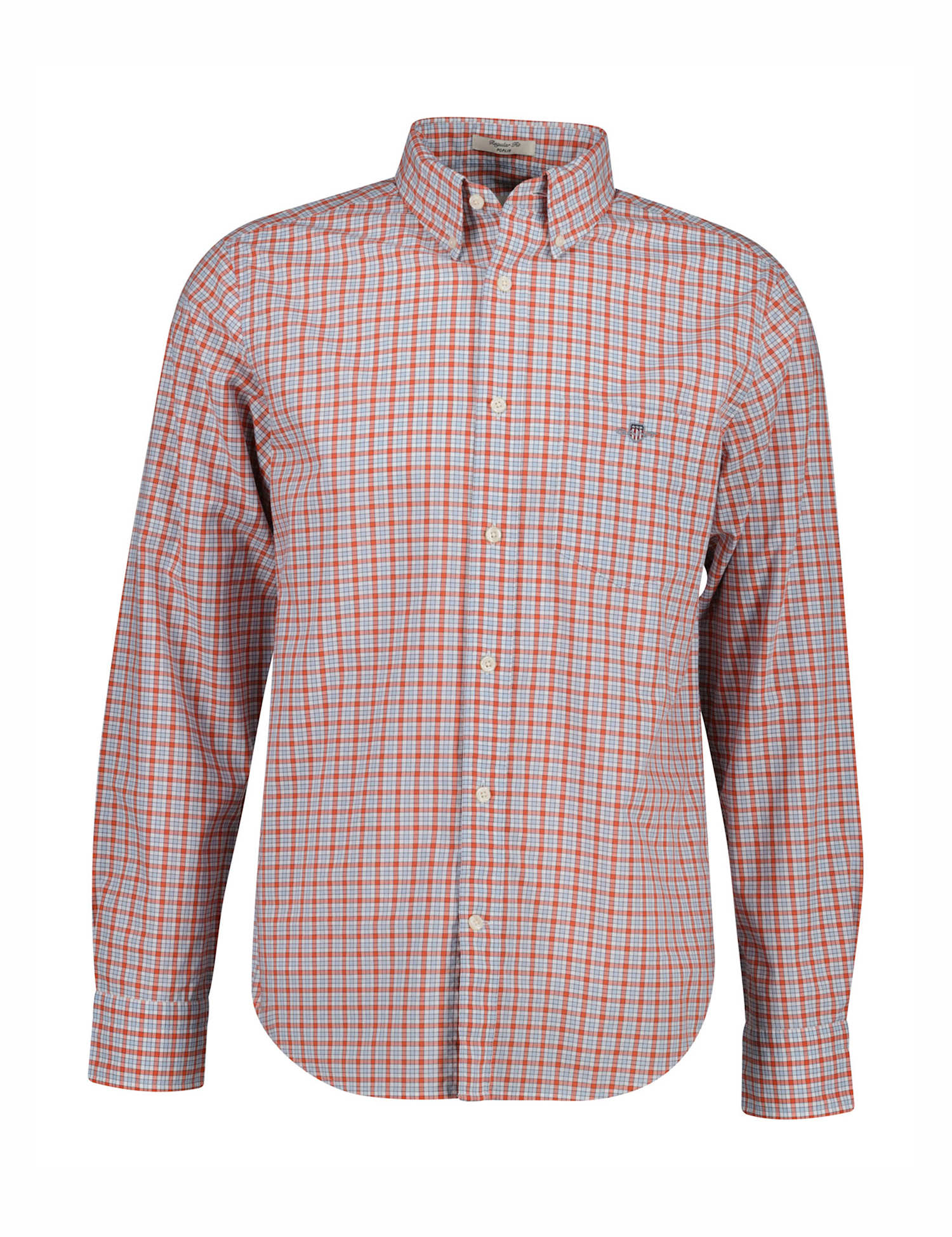 GANT Regular Fit Pure Cotton Poplin Checked Shirt Red