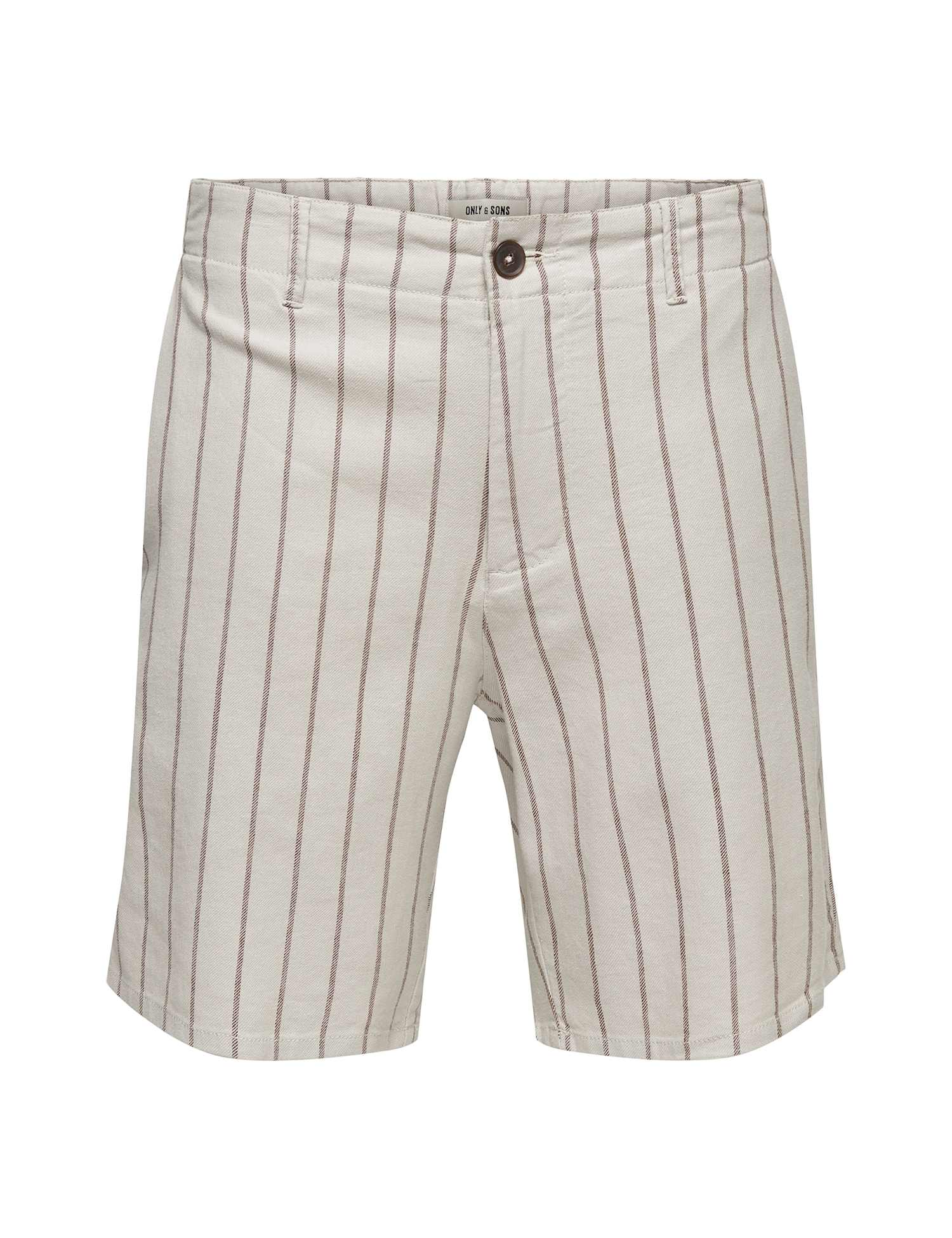 ONLY & SONS Loose Fit Cotton Linen Blend Chino Shorts Beige