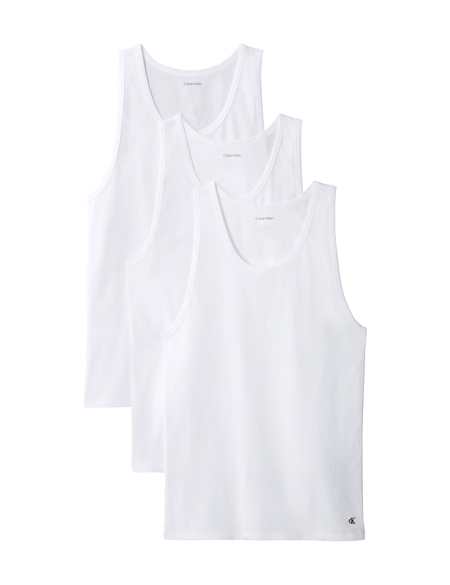 Calvin Klein 3 Pack Cotton Rich Sleeveless Vests White