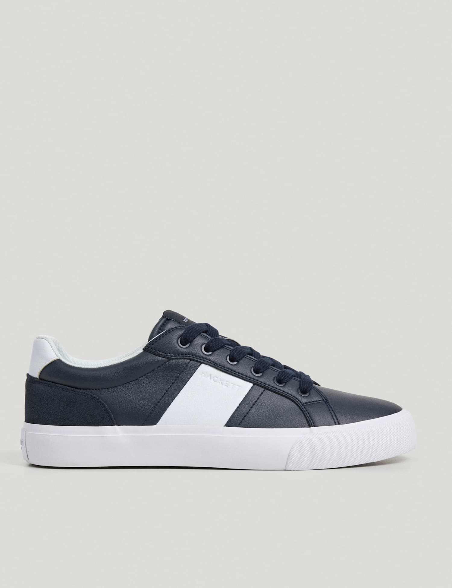 Hackett Suede Mixed Texture Trainers Navy Mix