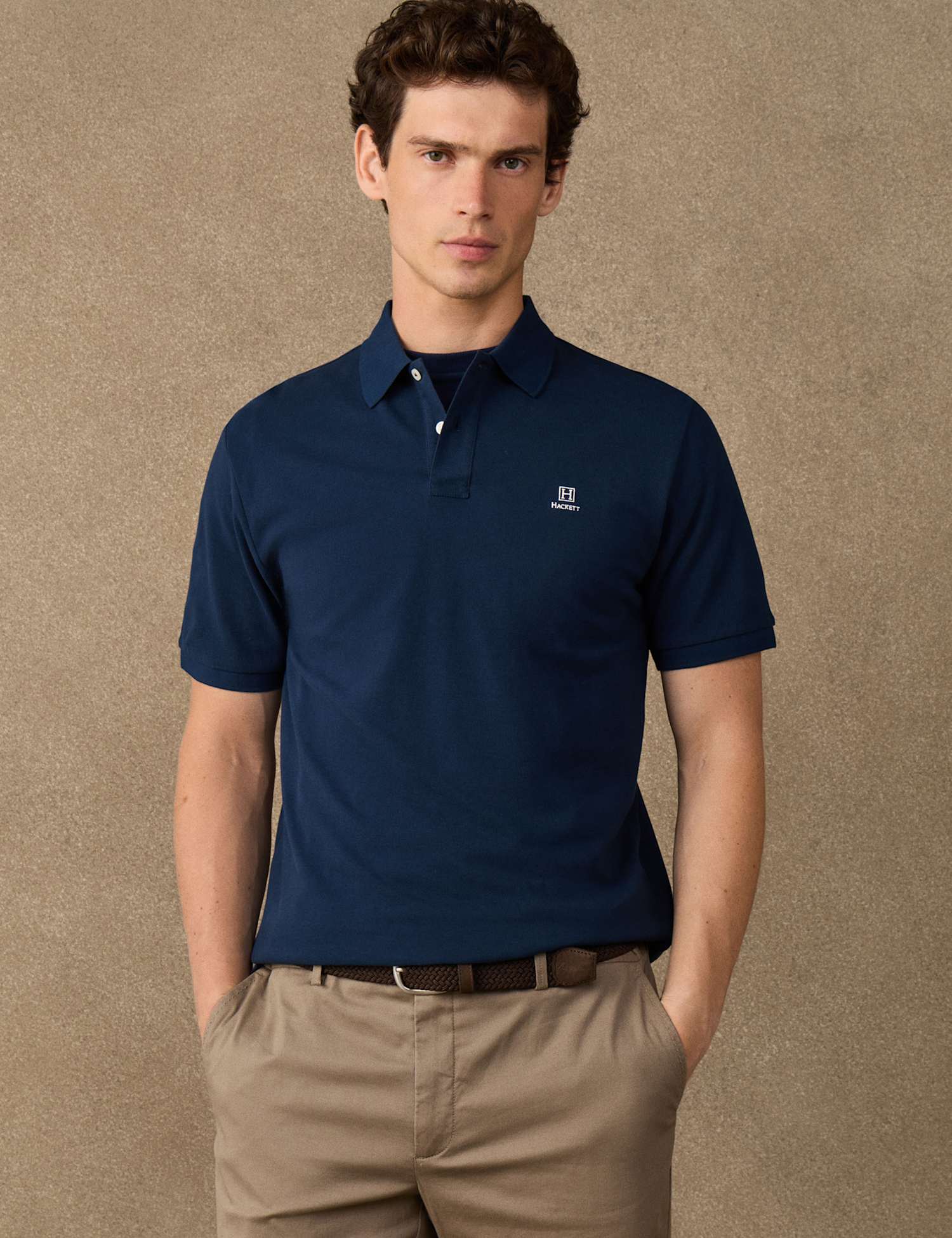 Hackett Pure Cotton Polo Shirt Navy