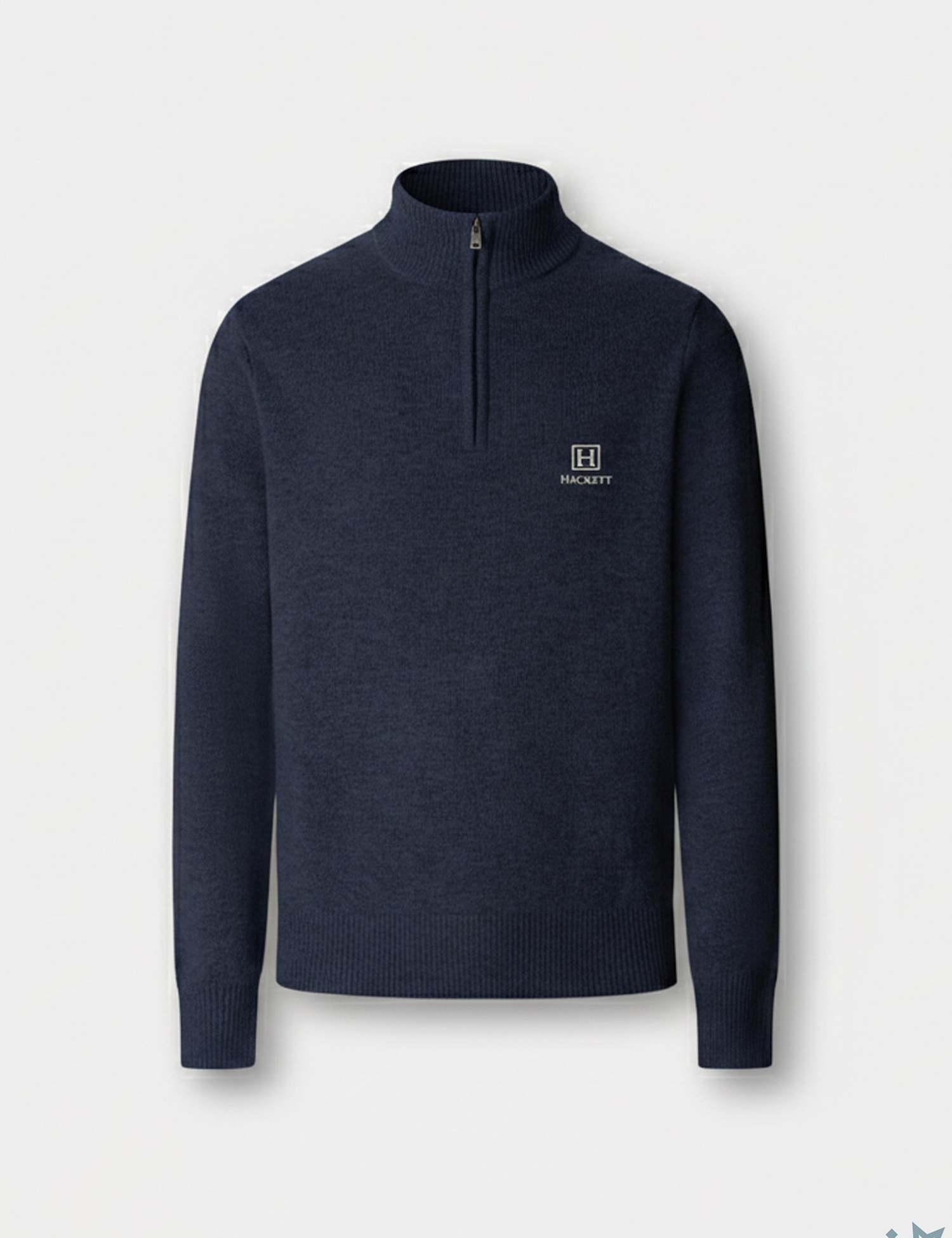 Hackett Pure Cotton Half Zip Jumper Navy