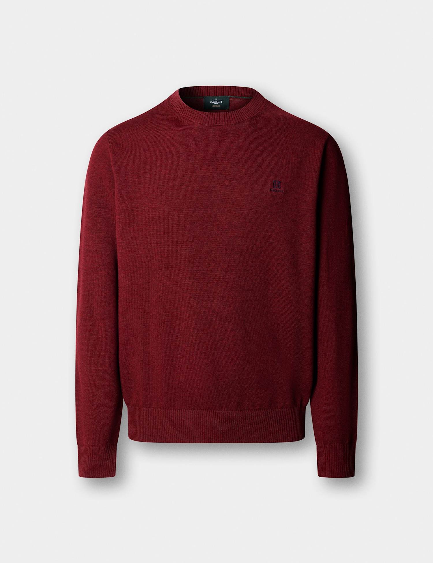 Hackett Pure Cotton Crew Neck Jumper Dark Red